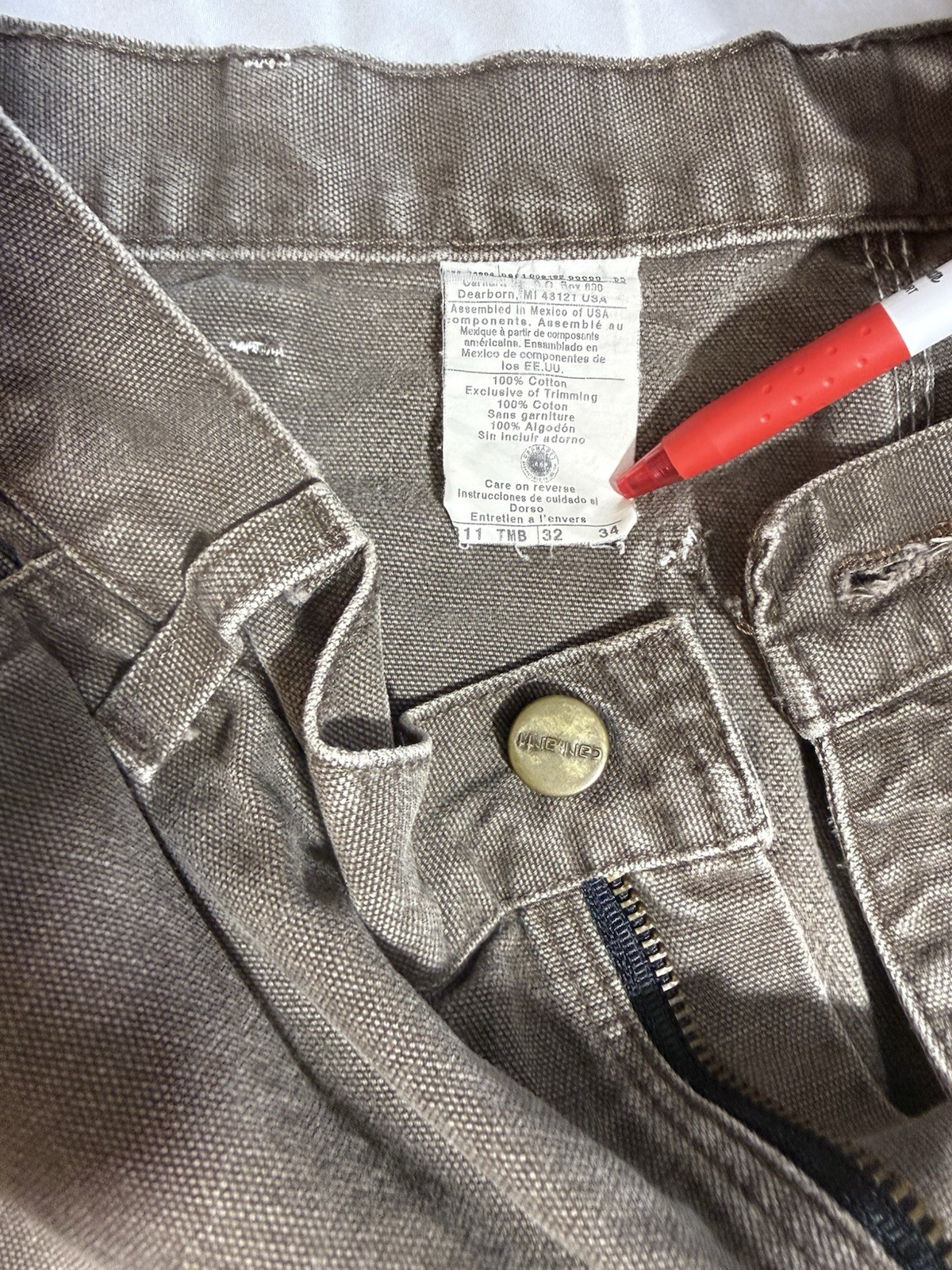 Vintage Carhartt B11 TMB Dungaree Pants 32×34