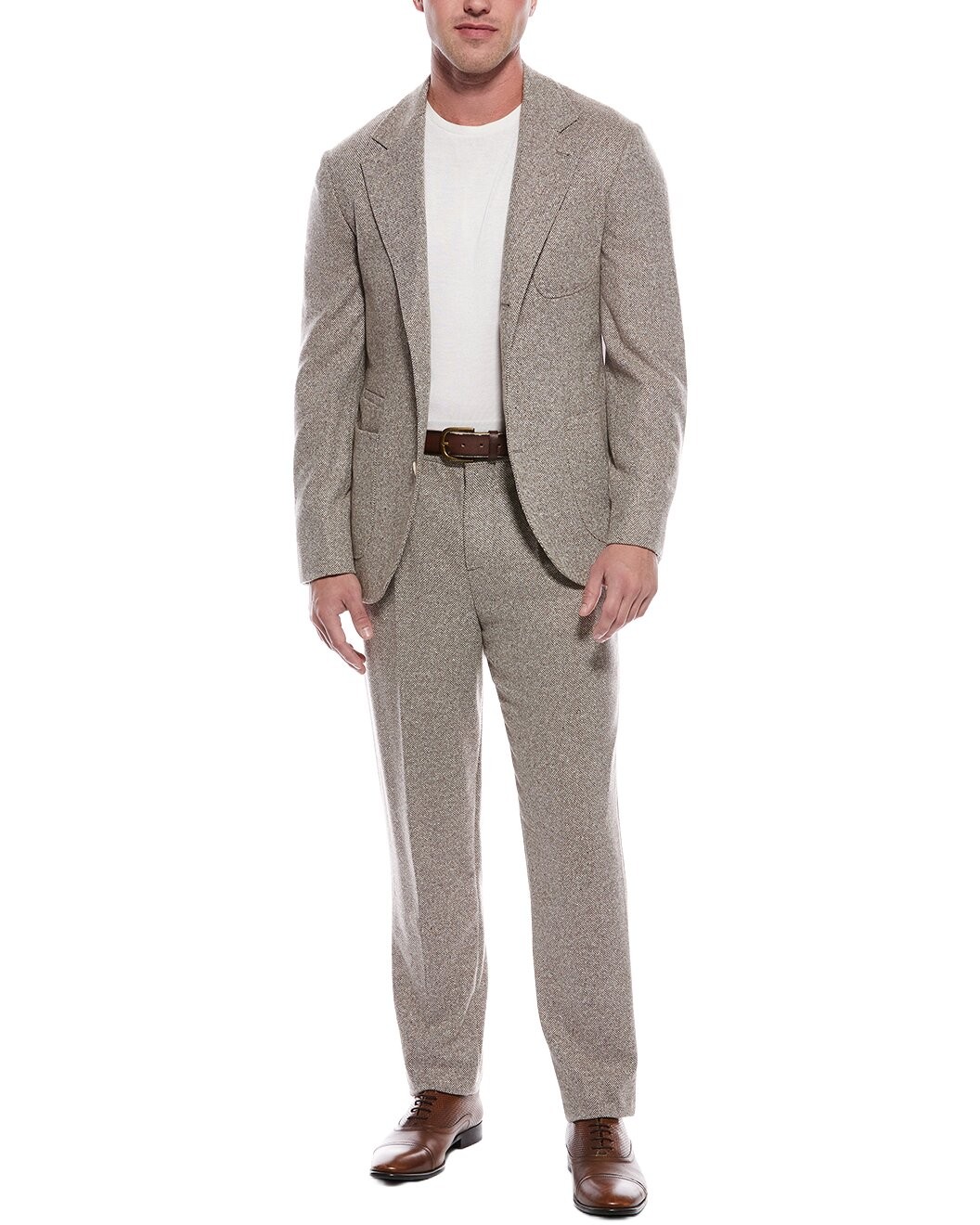 BRUNELLO CUCINELLI MEN’S TAUPE TAILORED SUIT WITH BLAZER MSRP $7395