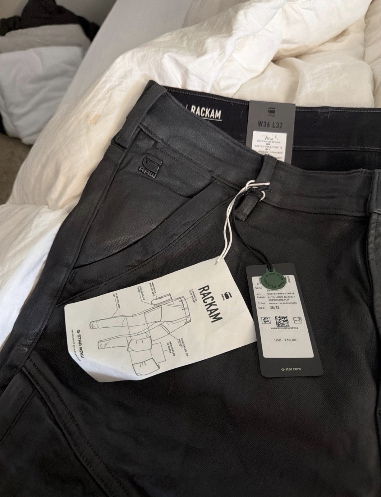Men’s G-Star Raw Dark Blue Denim Rackam 36×32 Jeans