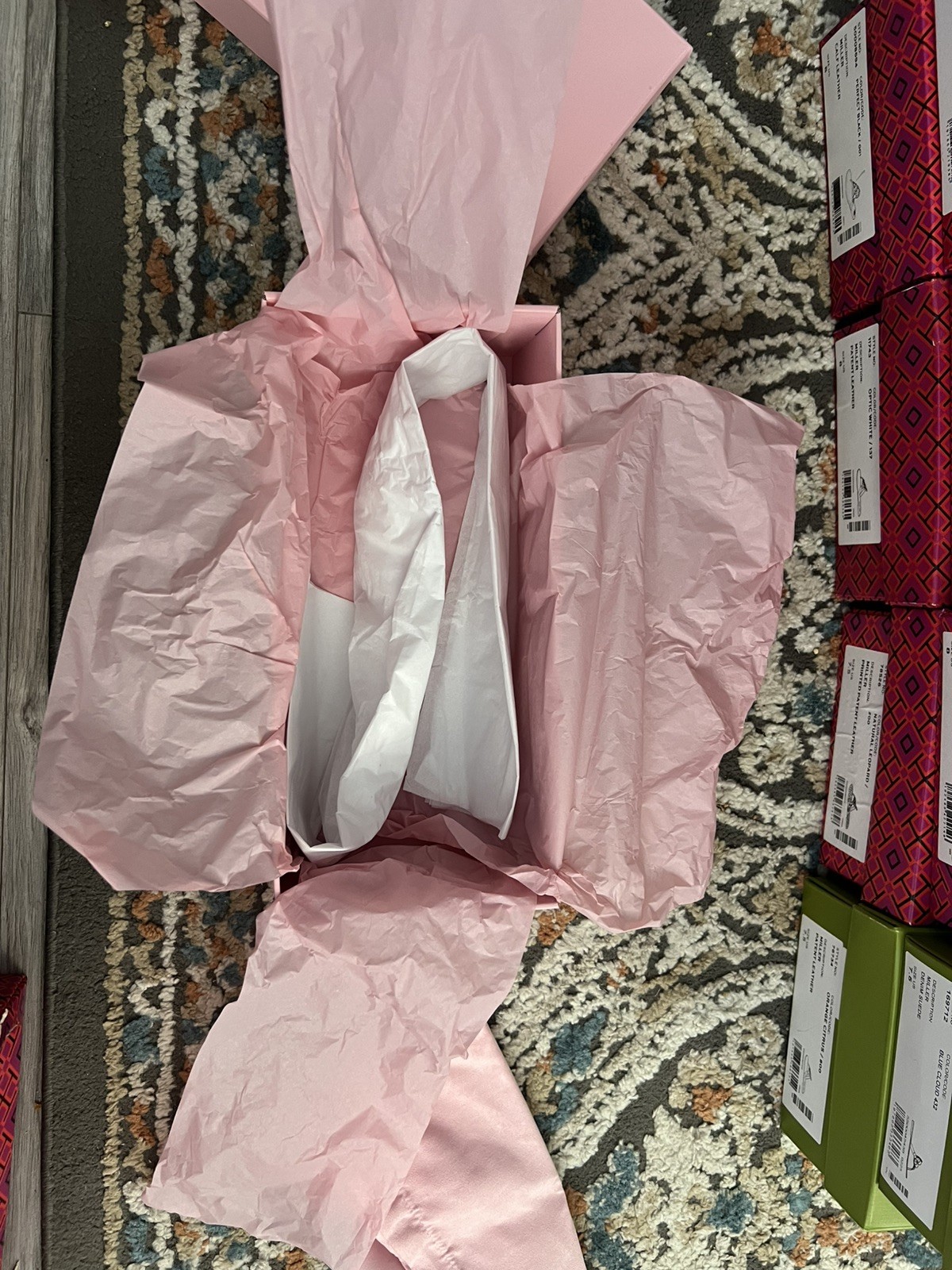 *SHOE BOX & DUST BAG ONLY*TORY BURCH SHOE BOX MINT WITH TISSUE 7.5 BON BON PINK