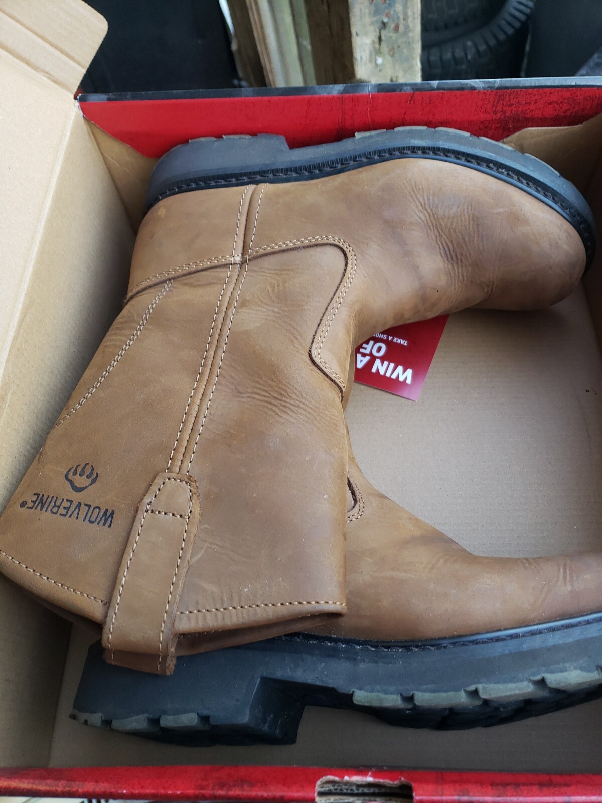 Wolverine Men DD Work Wellington Boot Leather size 7M #W04727 10″ WELLINGTON