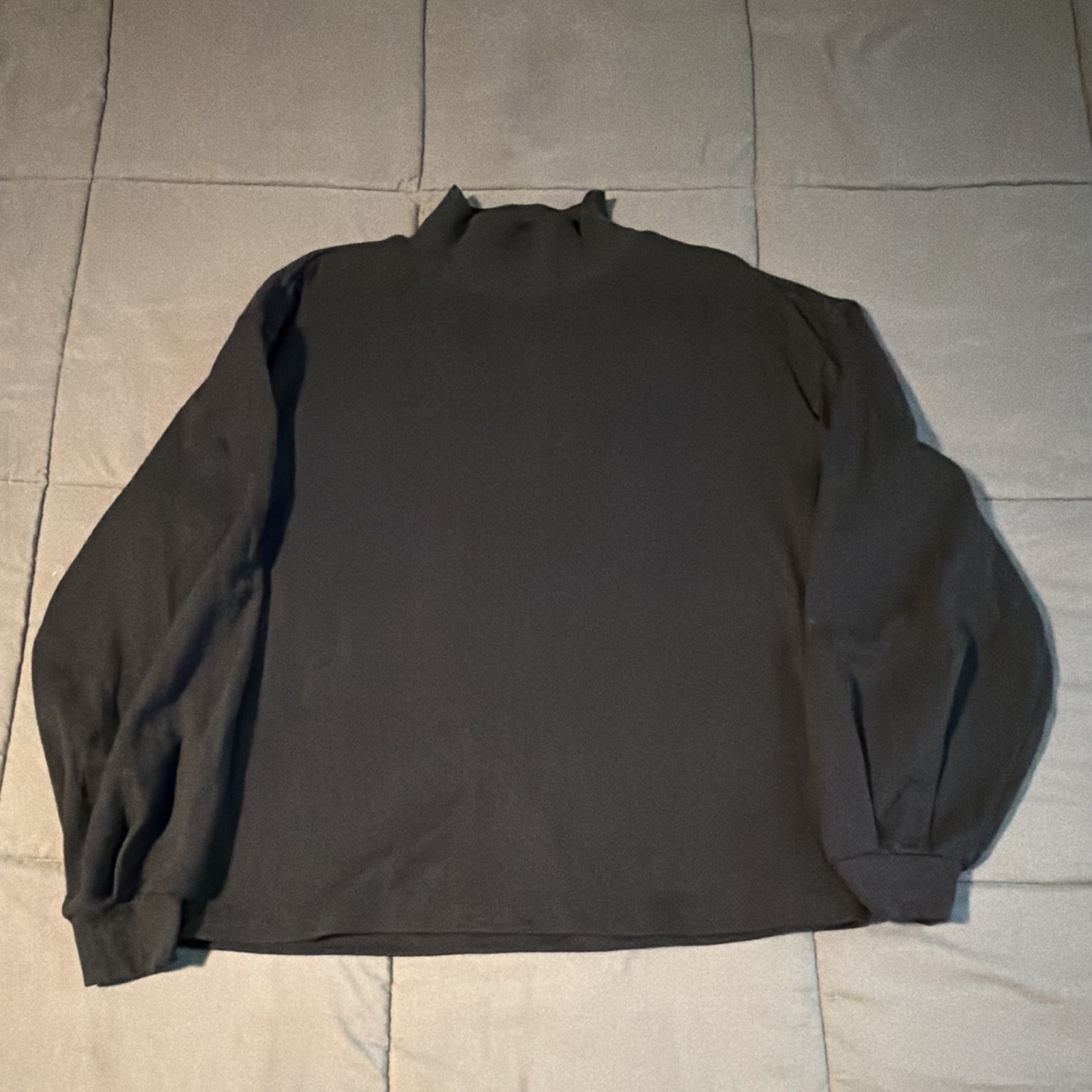 Women Black Knit Mock Neck Pullover Sweater, Long Sleeve Solid Regular
