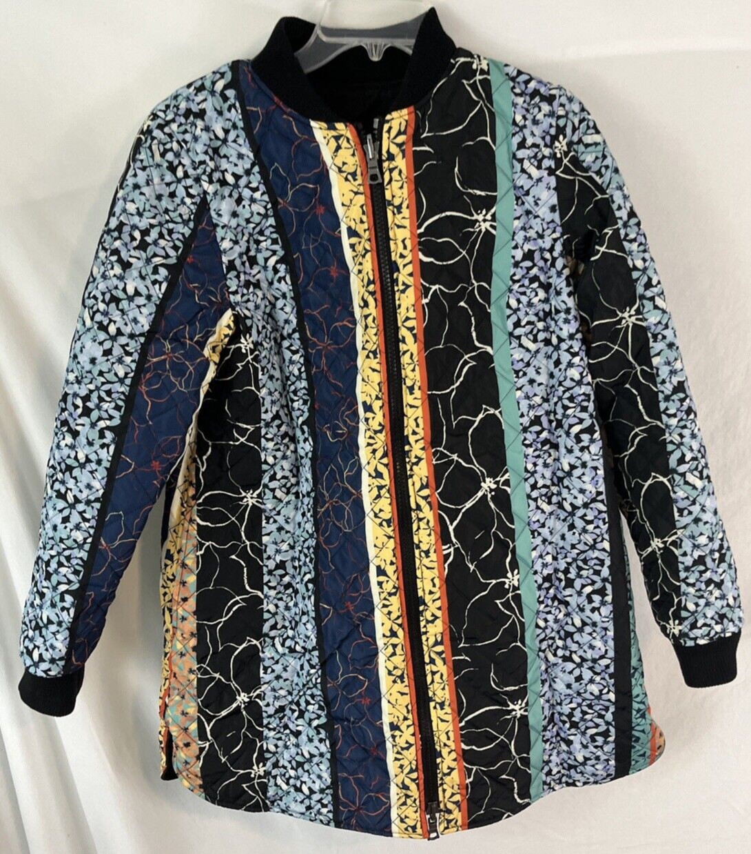 LOGO by Lori Goldstein Reversible Quilted Zip Front Jacket Womens XS A370305