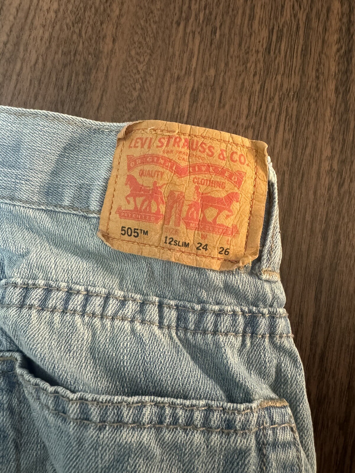 LEVIS 505 Girl Straight Leg Blue Jeans Size 12 Slim