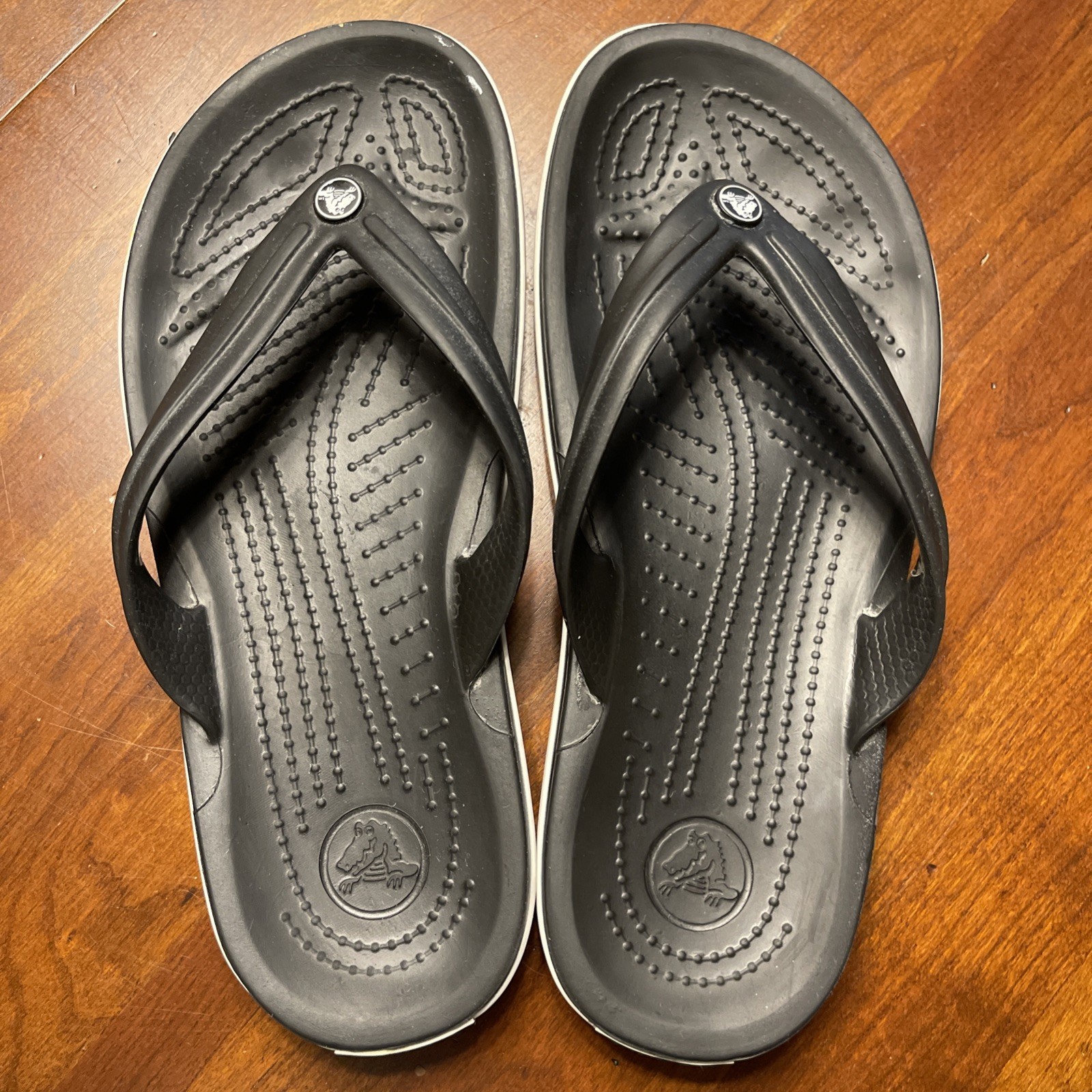 Crocs Flip Flops Black Size Women 8