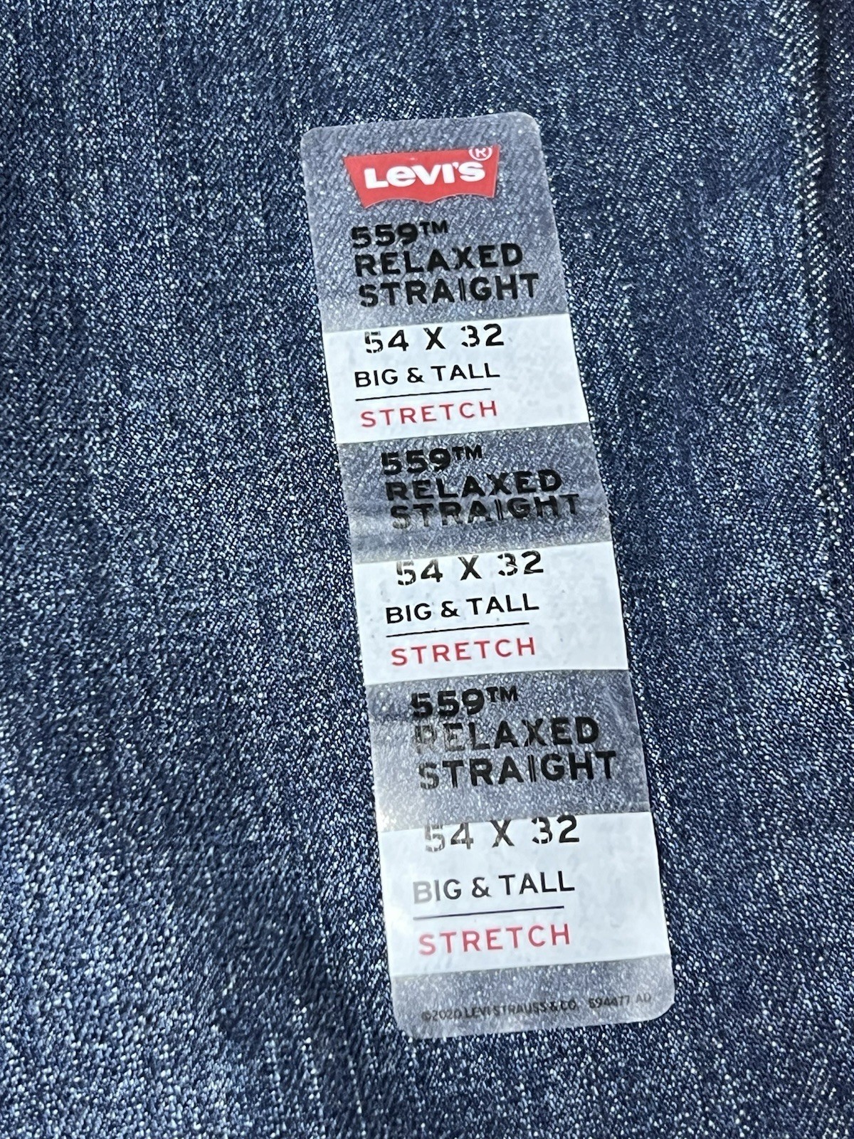 NeW Levi’s 559 Men’s Relaxed Straight Fit Blue Jeans Big & Tall Size 54×32 Levis