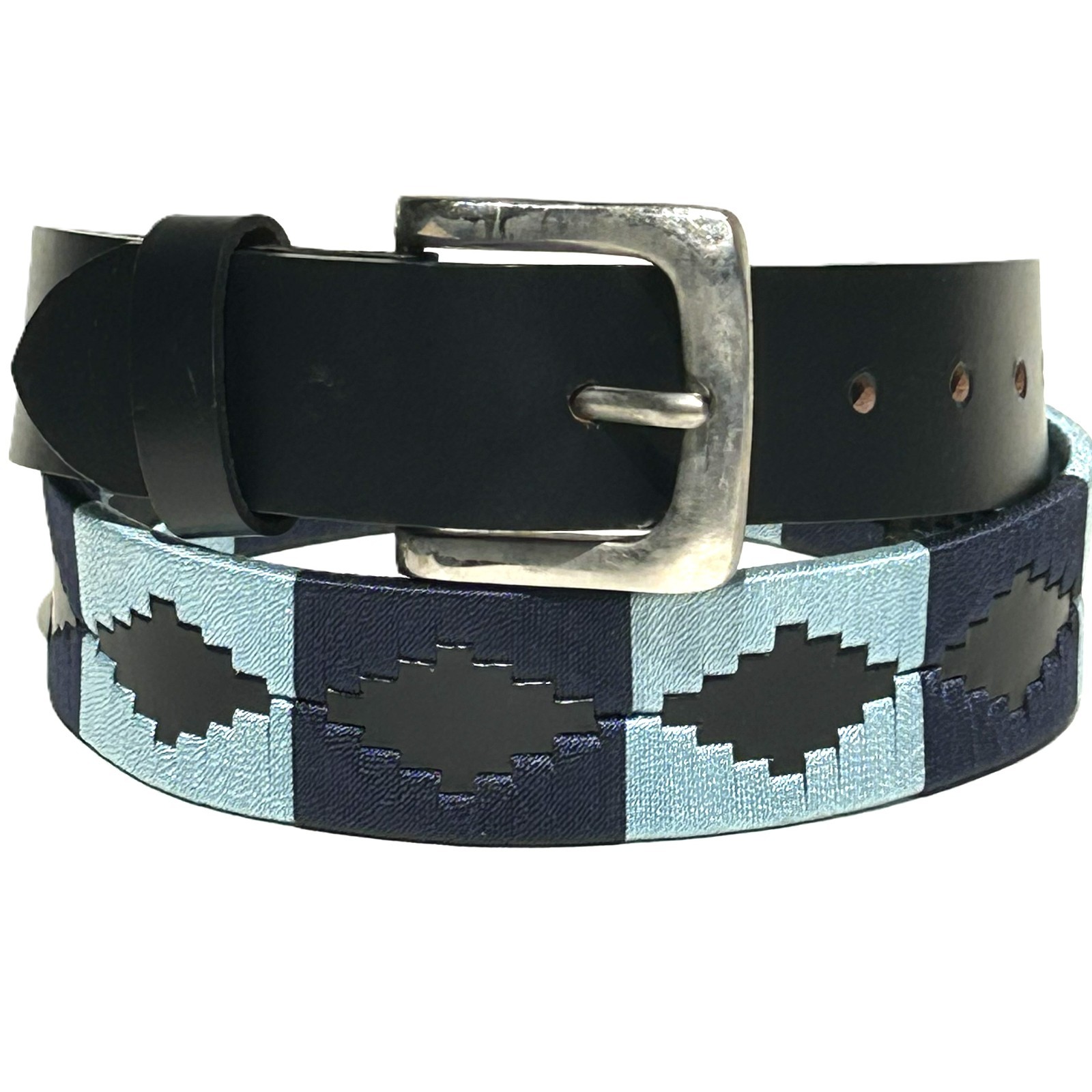 Hand Stitched Leather Polo Belt: Gaucho Style Embroidered Belt