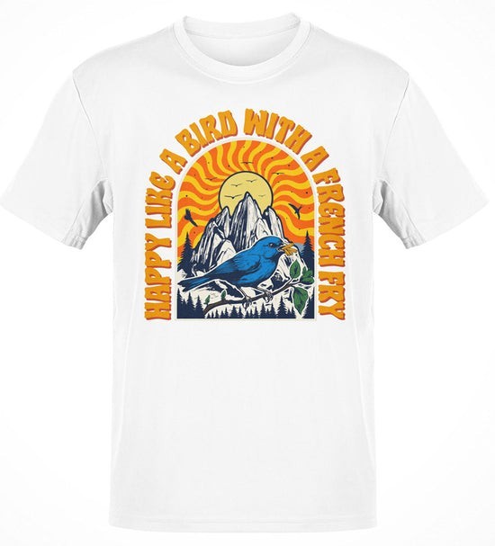 Bella Canvas Happy Like A Bird With A French Fry Graphic T-Shirt Tee