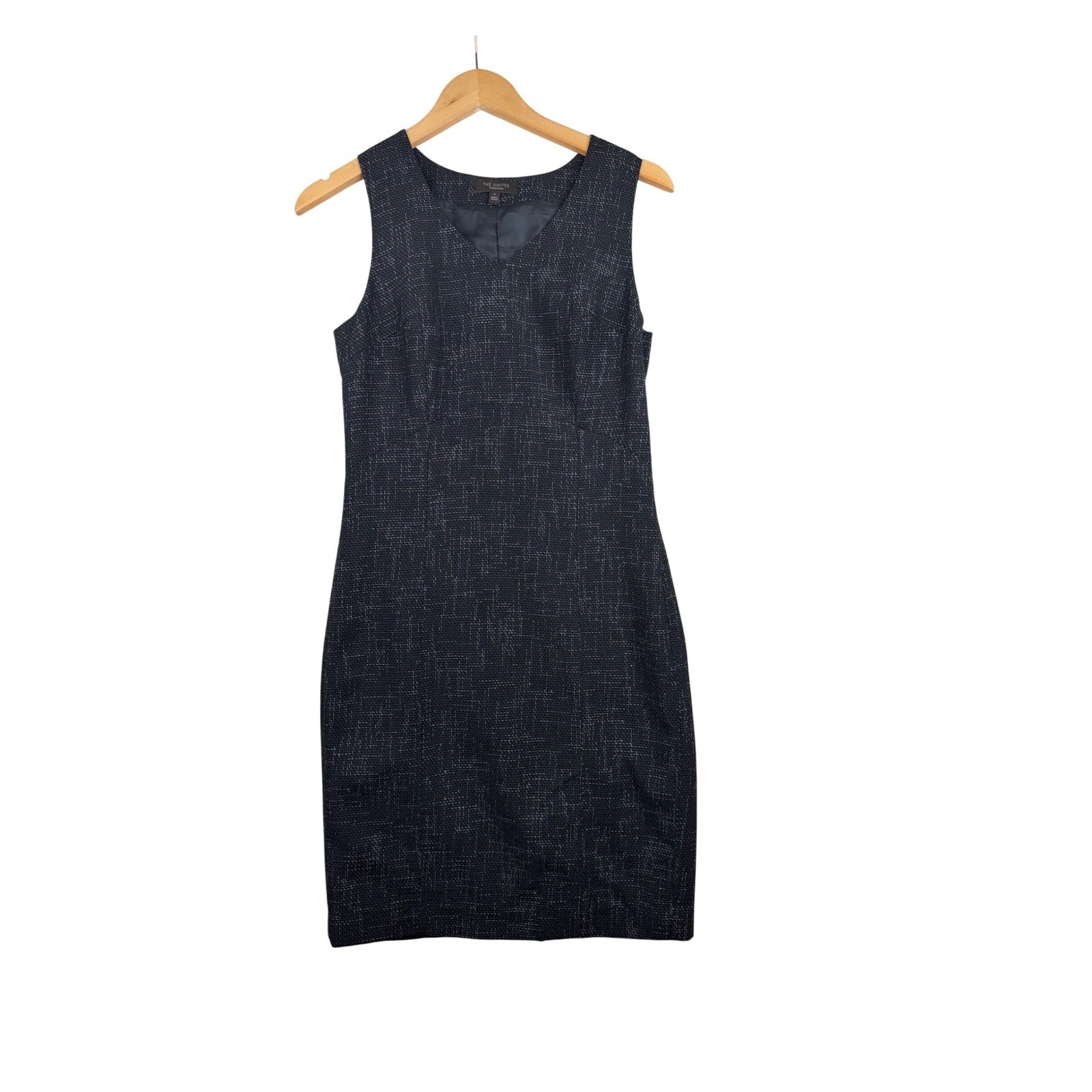 The Limited Tweed Sleeveless Side Zipper Dress size 4 Black/White