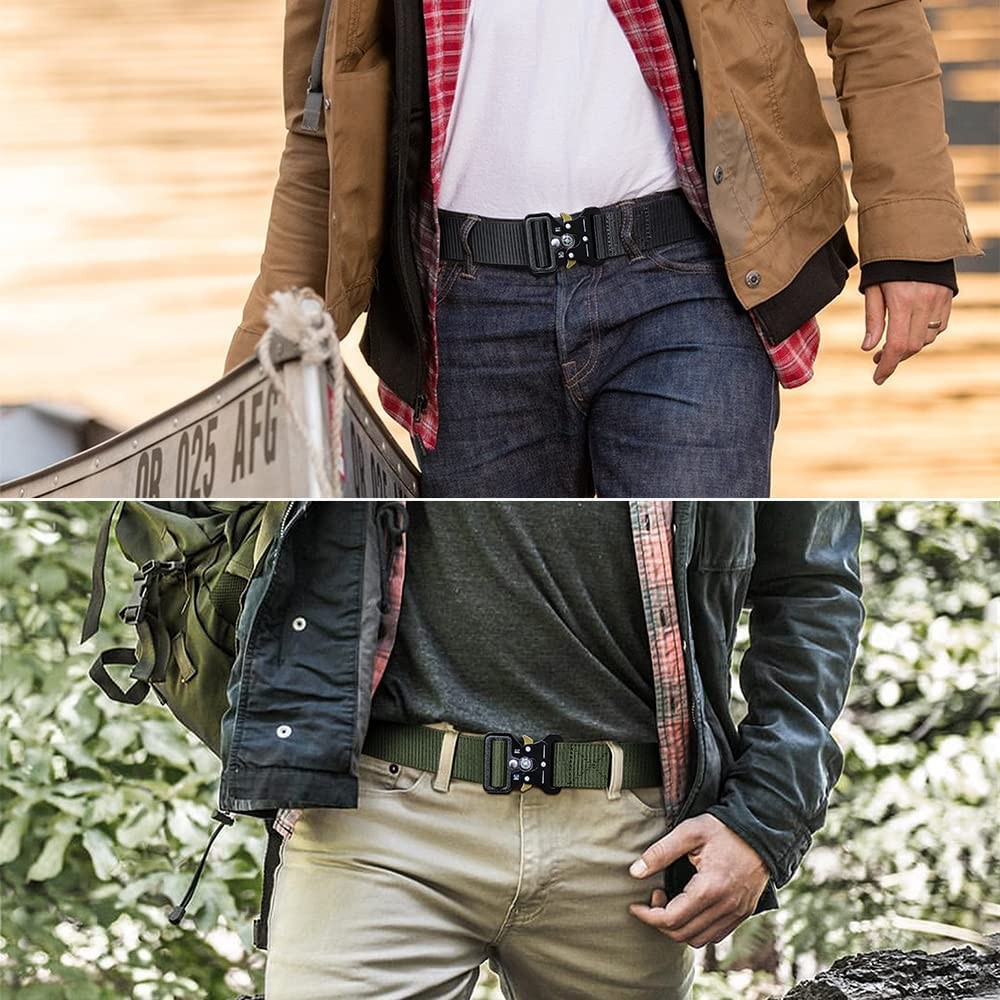 Tactical Belt Men 4 Pack, Compass Military Nylon Web Belt, Heavy Duty Belt Qu…