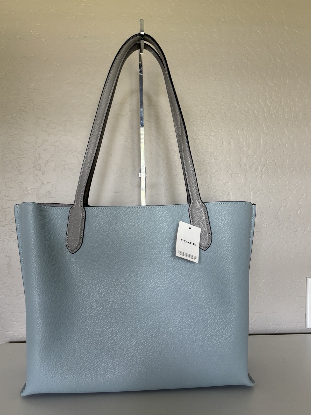 Coach WILLOW TOTE Color Block Bag~ Signature Aqua Blue NWT