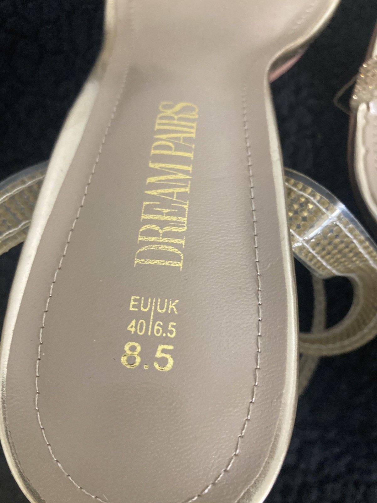 DREAM PAIRS Square Toe, Clear Chunky Heel Sandals (Size 8.5)