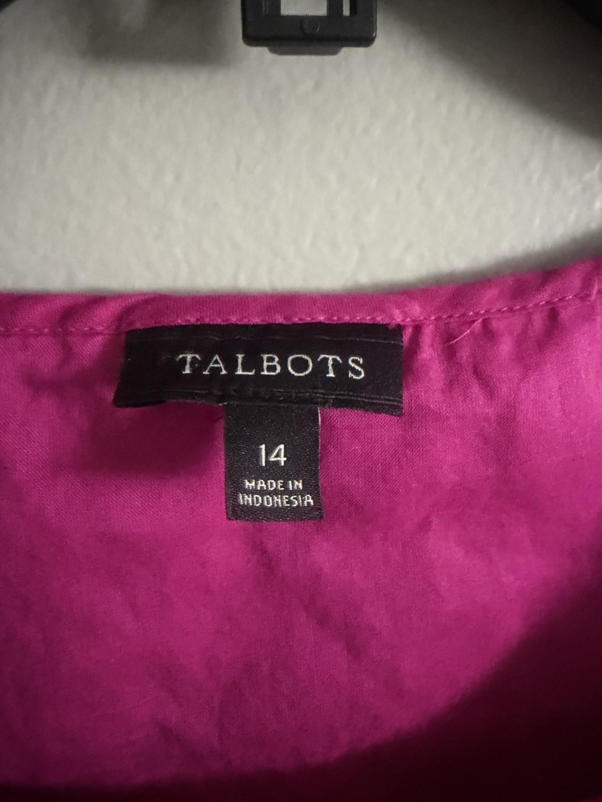 Talbots Pink Sleeveless Textured Circle Pattern Cotton Blouse Size 14