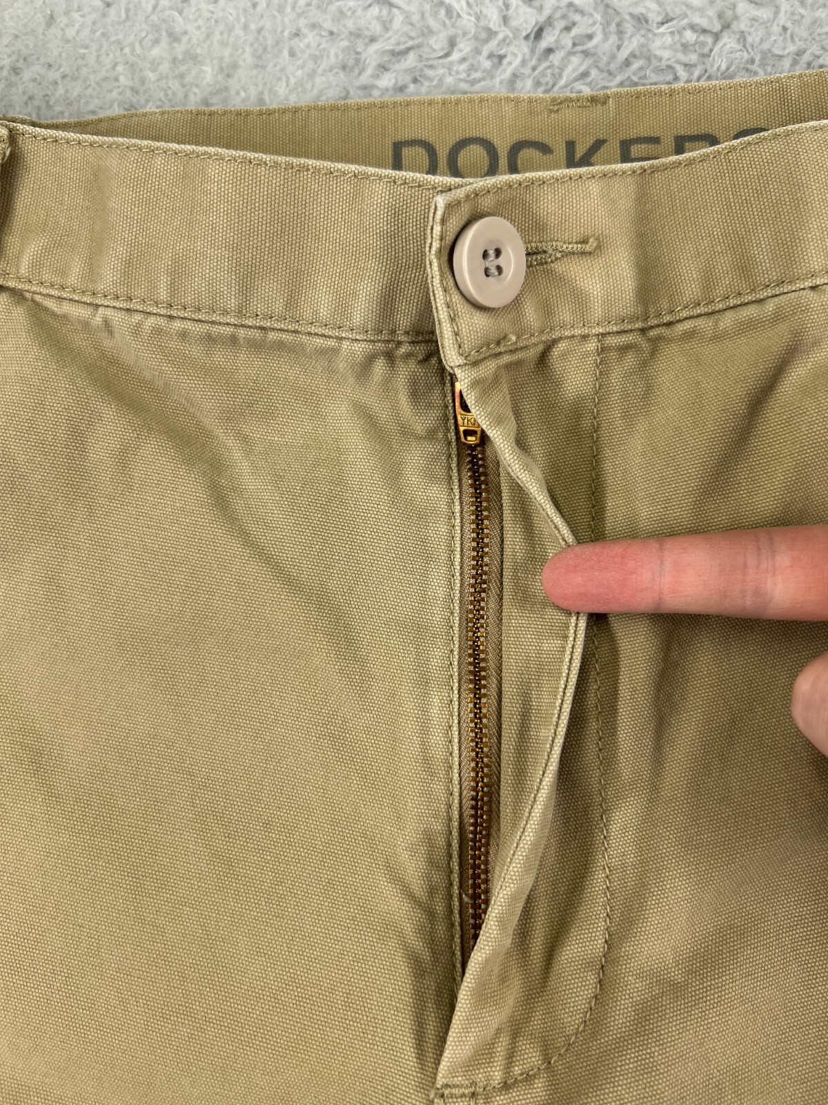 Dockers Pants Mens 38 Beige Cargo Pockets 100% Cotton DUCK Camping Outdoor