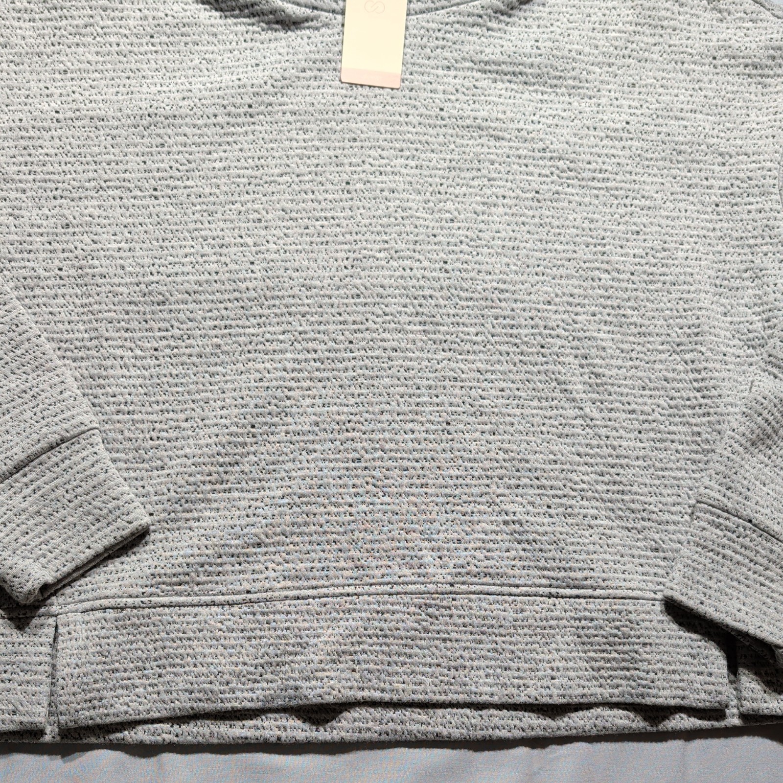 CALIA Lunar Jacquard Funnel Neck Sweater Size Large Heather Gray