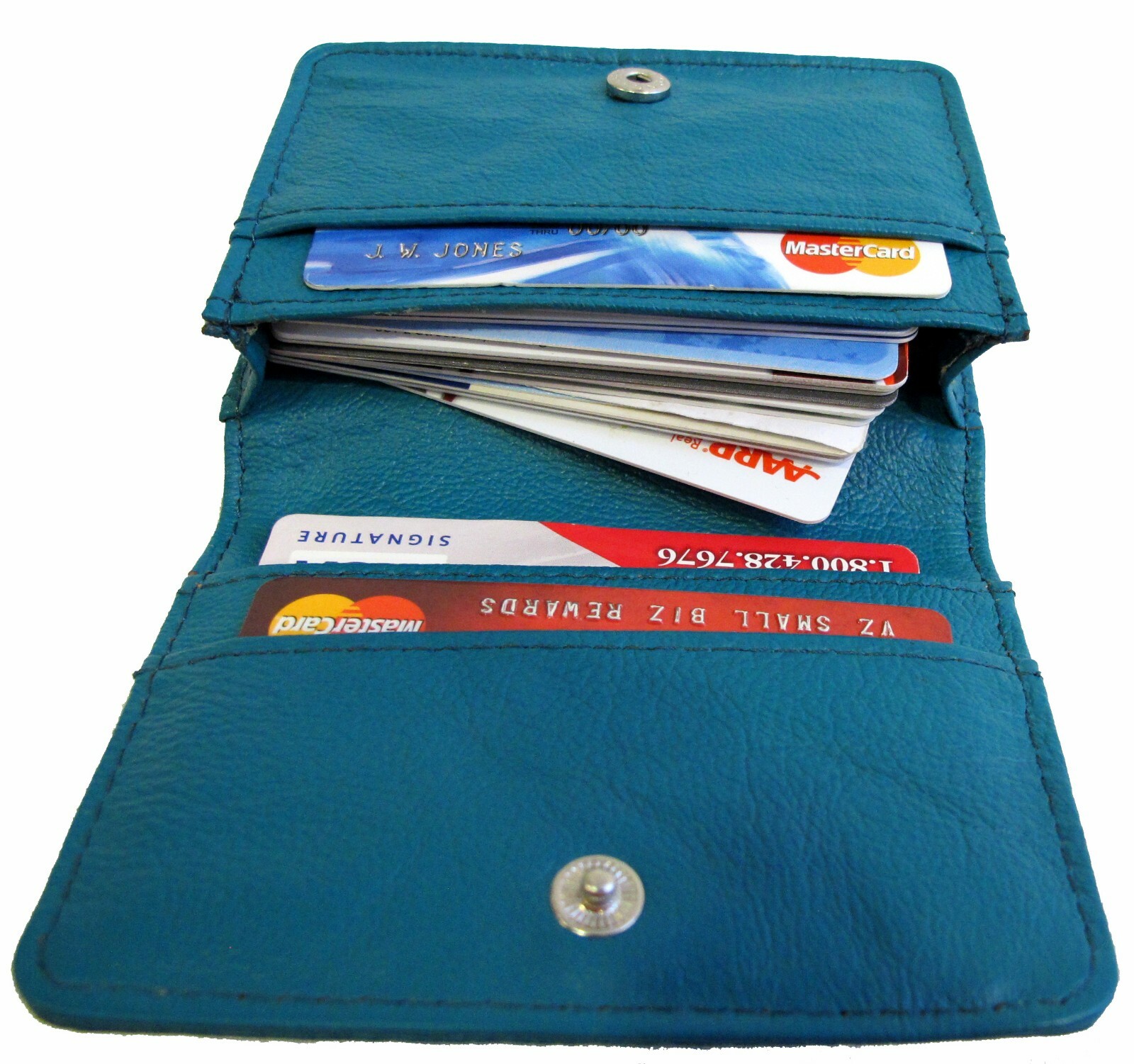 100% Genuine Leather 20 Credit Card ID Business Card Holder Unisex Pocket Wallet
