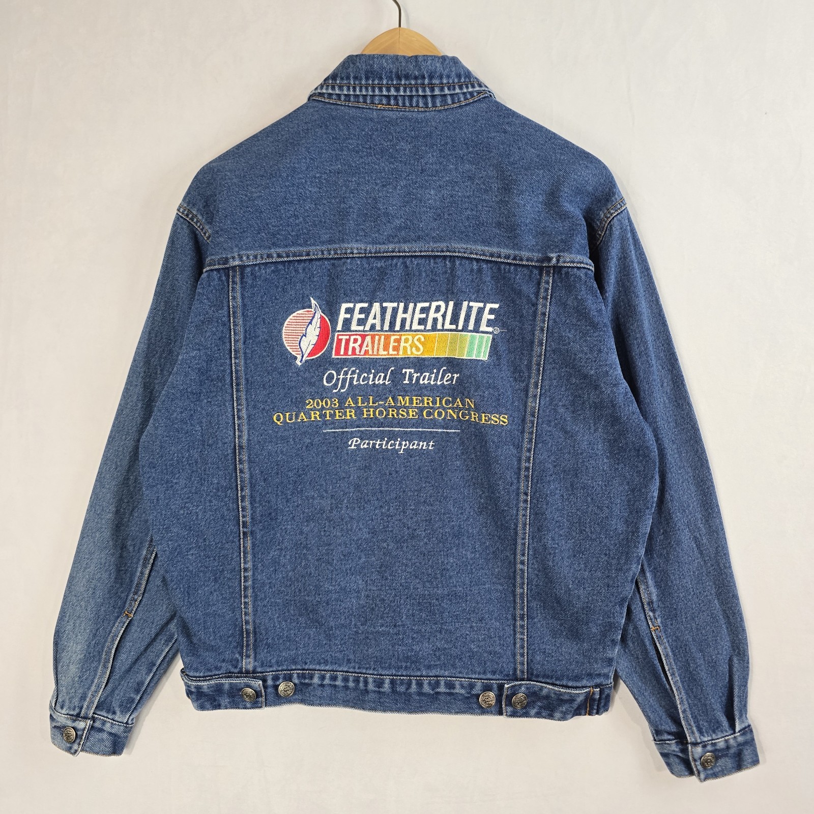 Featherlite Trailers 2003 All-American Quarter Horse Congress Denim Jacket Sz S