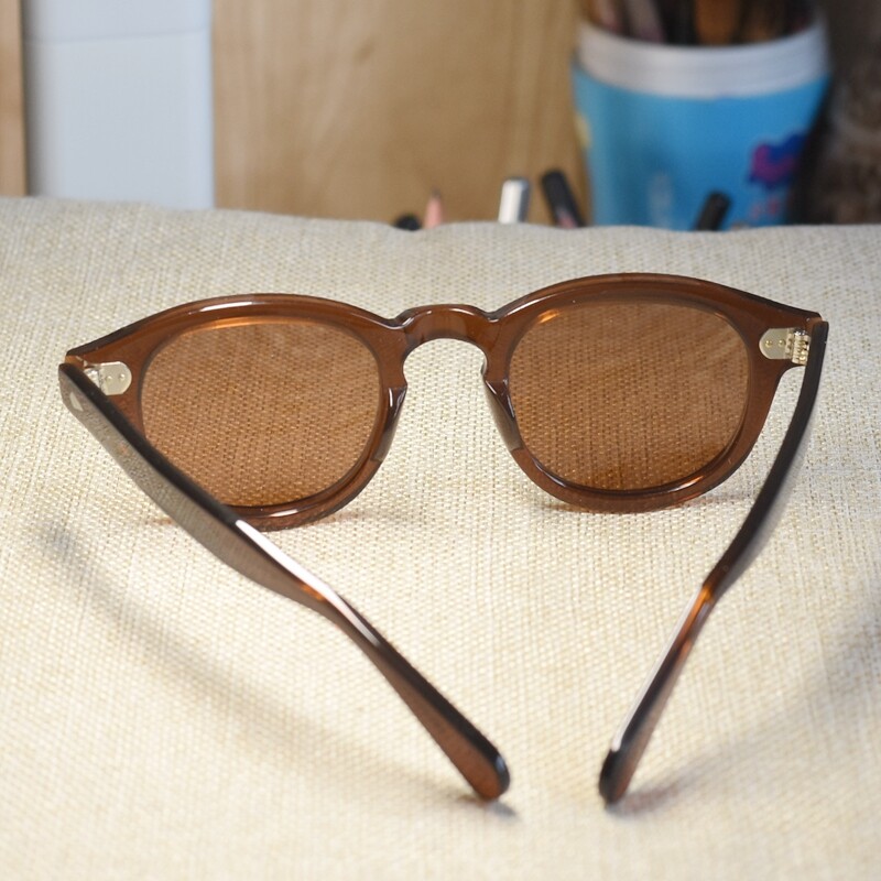 Johnny Depp Brown polarized sunglasses women mens brown acetate glasses UV400