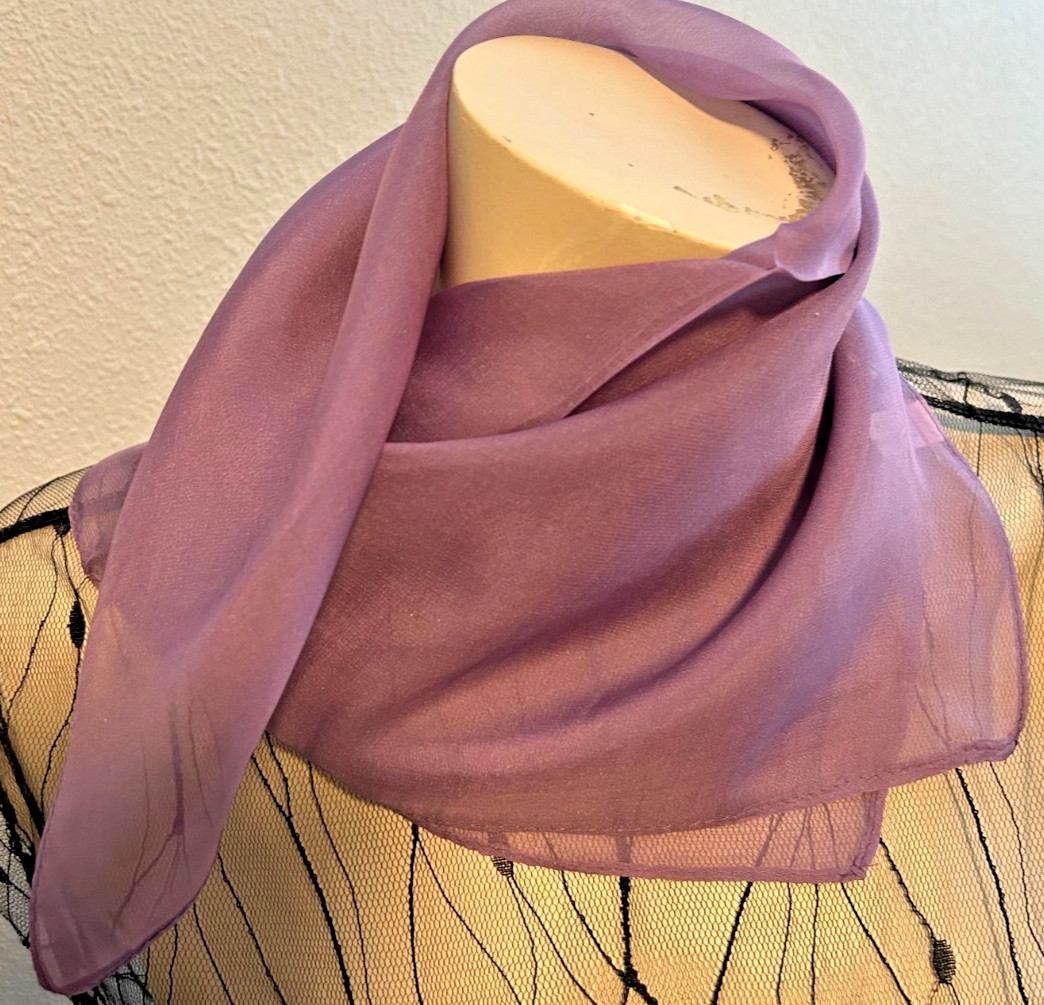 NEW 20 x 21 In. Small Sq. Lavender Solid Color 100% Mulberry Silk Scarf- SS 1035