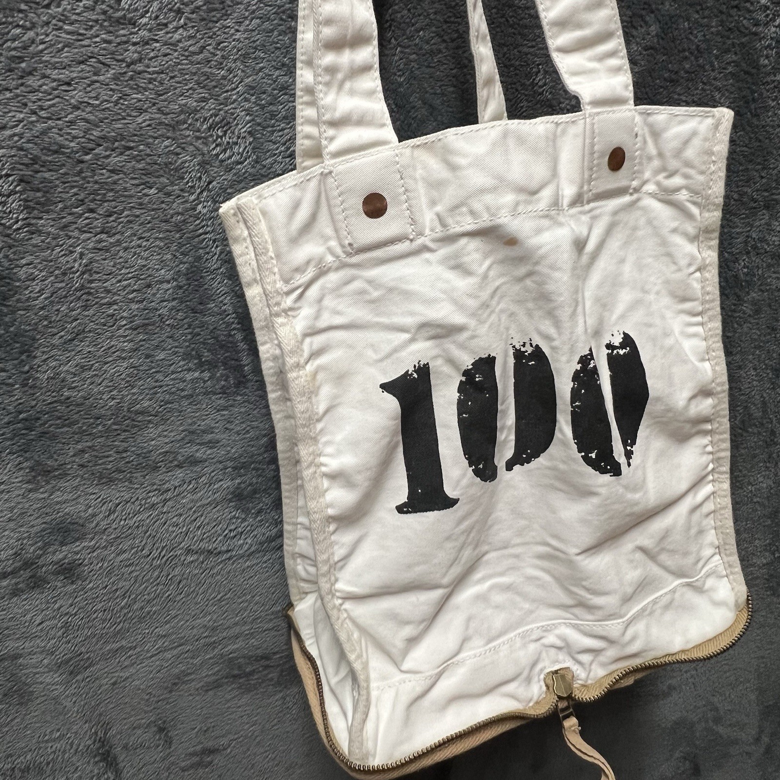 Feed 100 Children of the World Convertible Re-Usable Tote Bag Burlap/Cotton