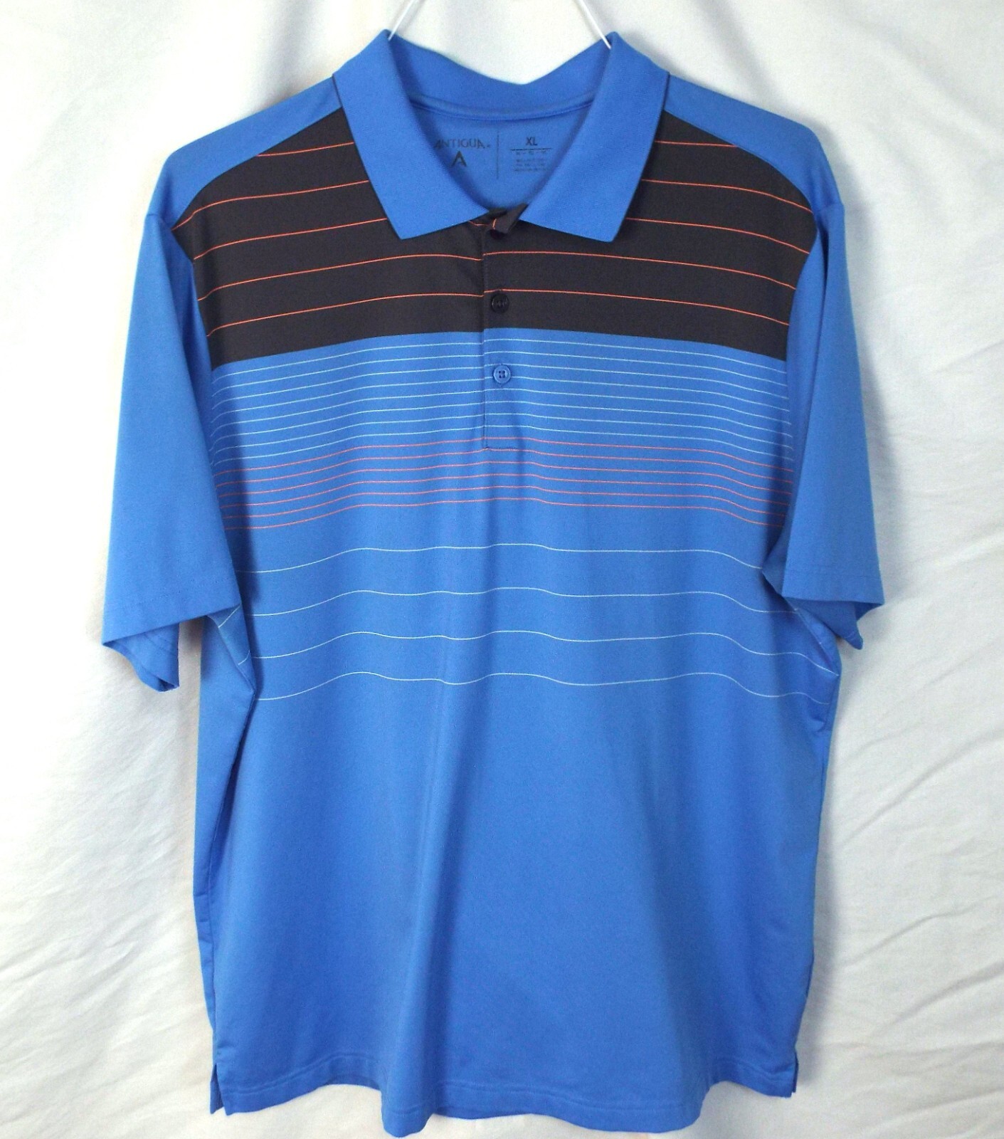 Antigua Men’s Polo Golf Shirt Short Sleeve Shirt Size XL Blue Free Returns