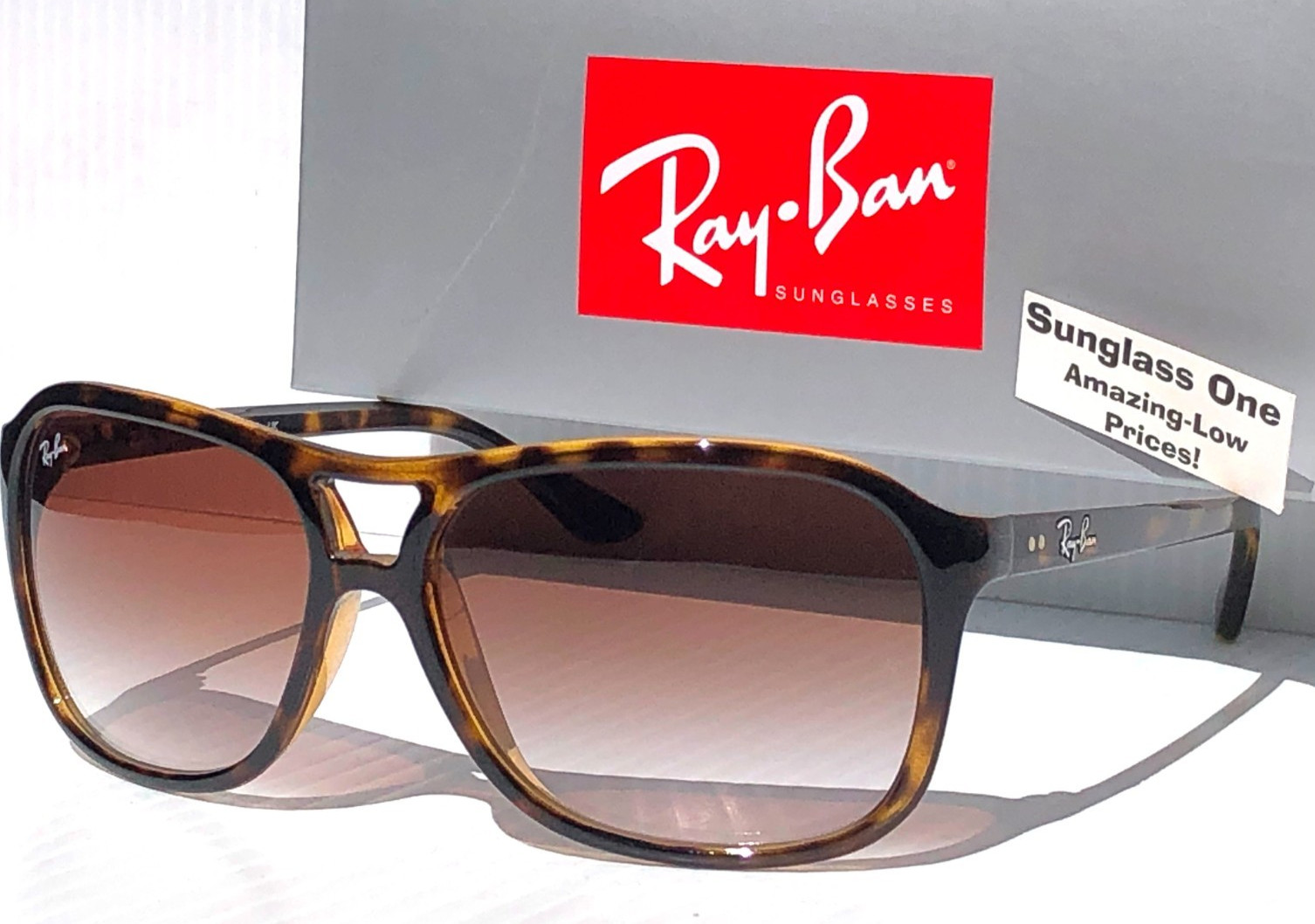 Ray Ban CATS 4000 Light Havana GRADIENT Crystal Brown Sunglass RB 4128 710/51