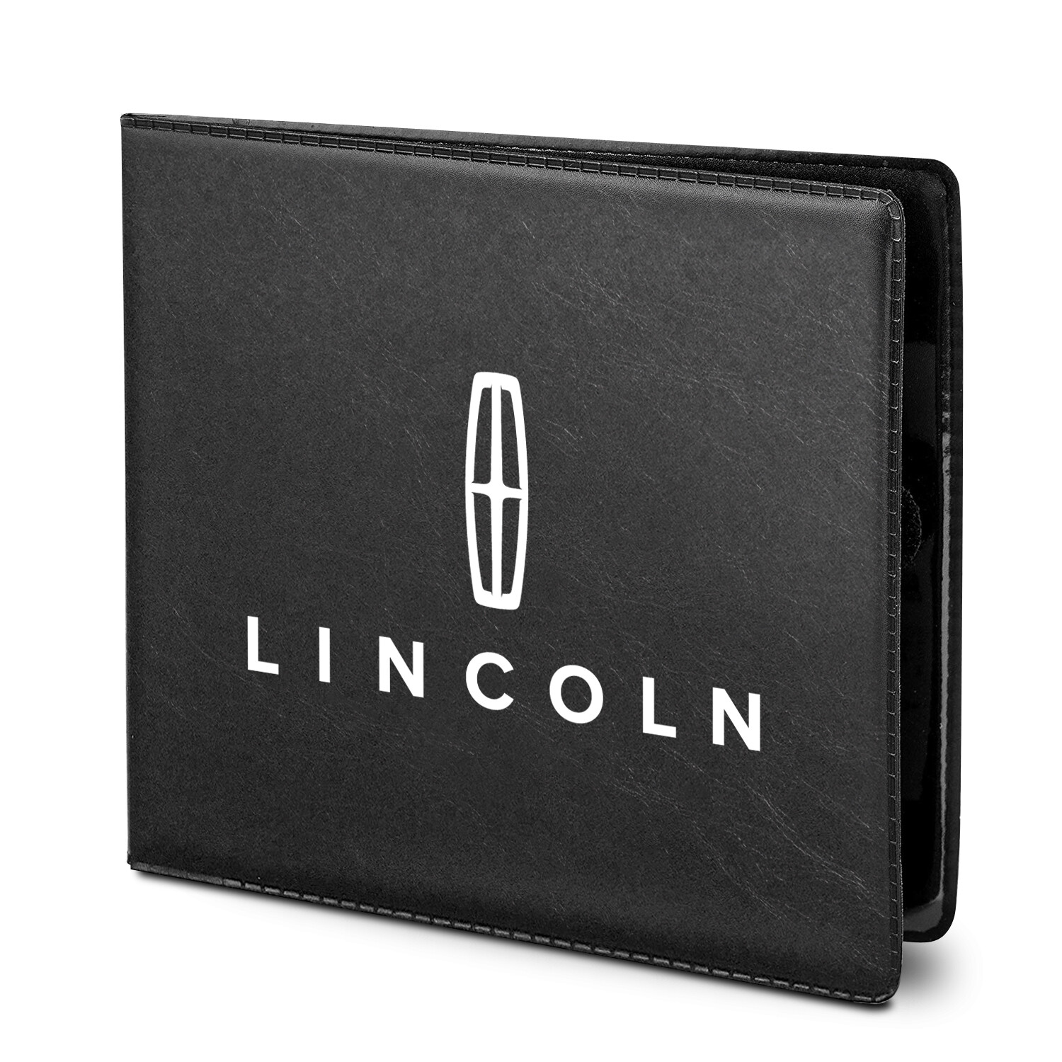 Lincoln Auto Insurance Registration Black PU Leather Document Holder Wallet