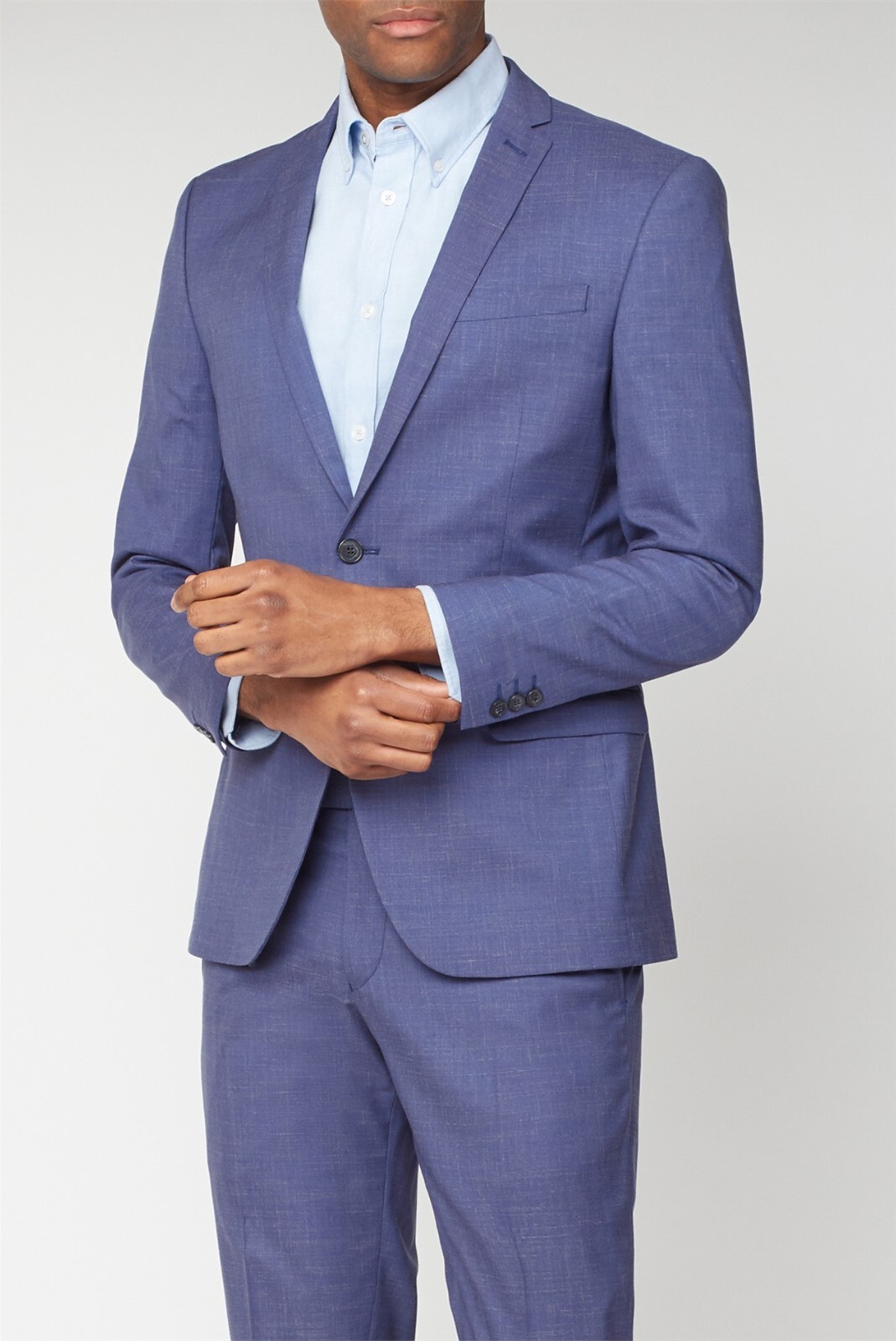 Limehaus Mid Blue Fleck Slim Fit Suit Jacket Size 42 Long Blazer Blue RRP £135