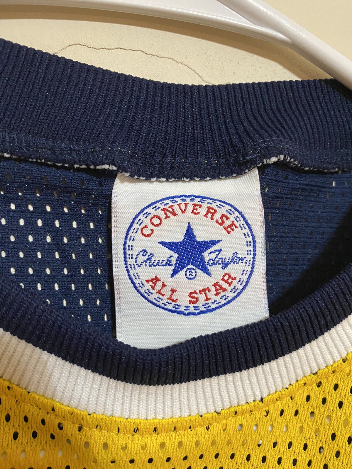 Vintage Converse All-Star Mesh Jersey Navy Yellow New with Tags *See Details*