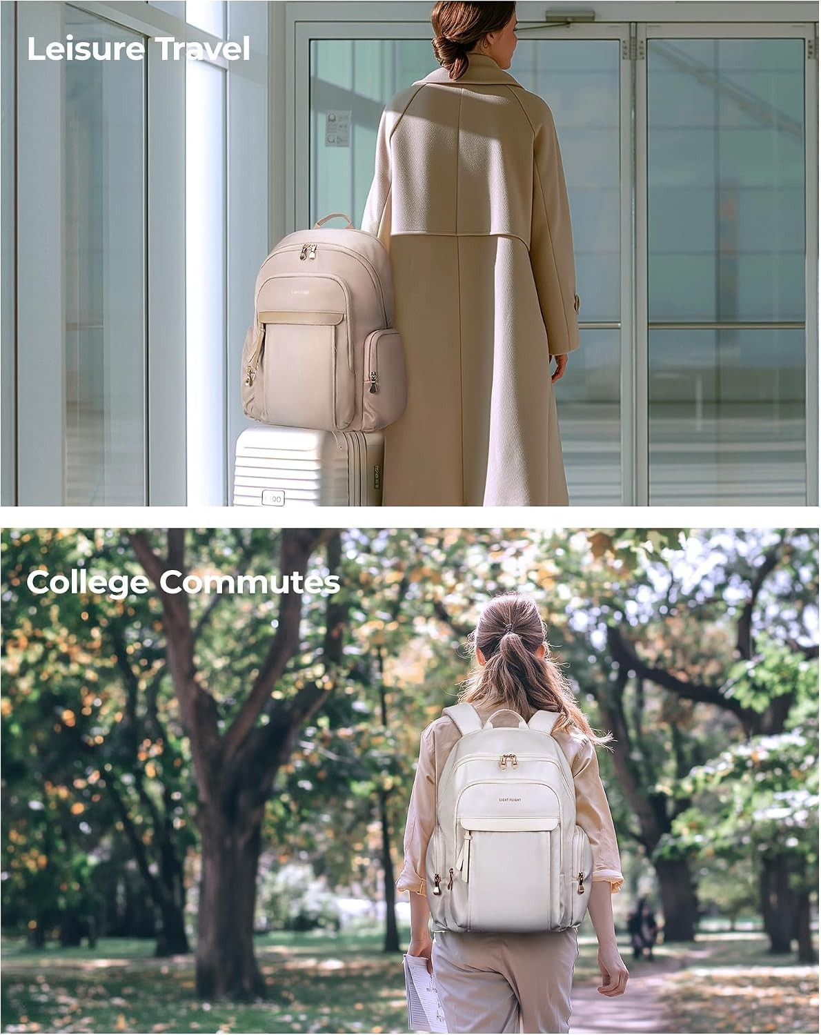 Water-Resistant 15.6 Inch Laptop Backpack for Women – Stylish Travel Companion
