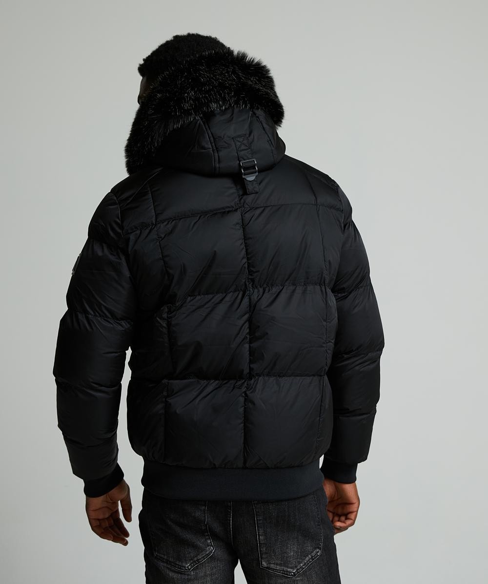 Alessandro Zavetti Jacket Puffer Bomber Coat Hooded Full Zip Savinio Black