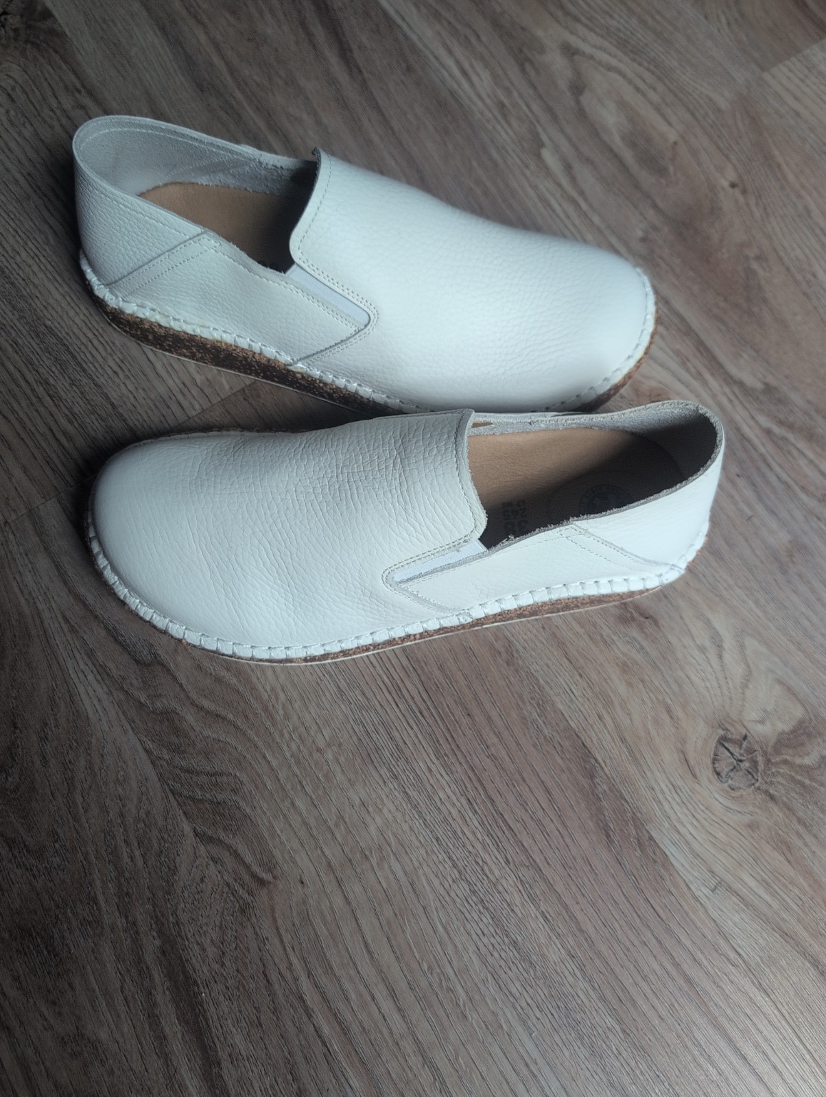 Birkenstock Callan Slip On Convertible Leather Shoes Womens 7-7.5 Eu 38 White