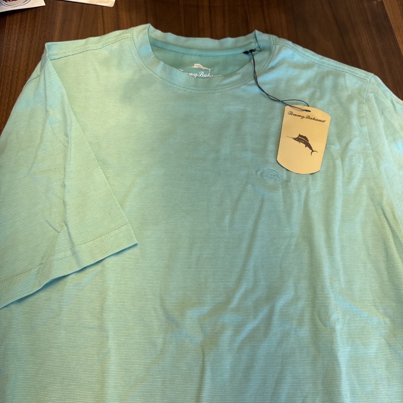 Tommy Bahama SZ L Mens SS TShirt Antigua Sky Stripe Cotton NWT