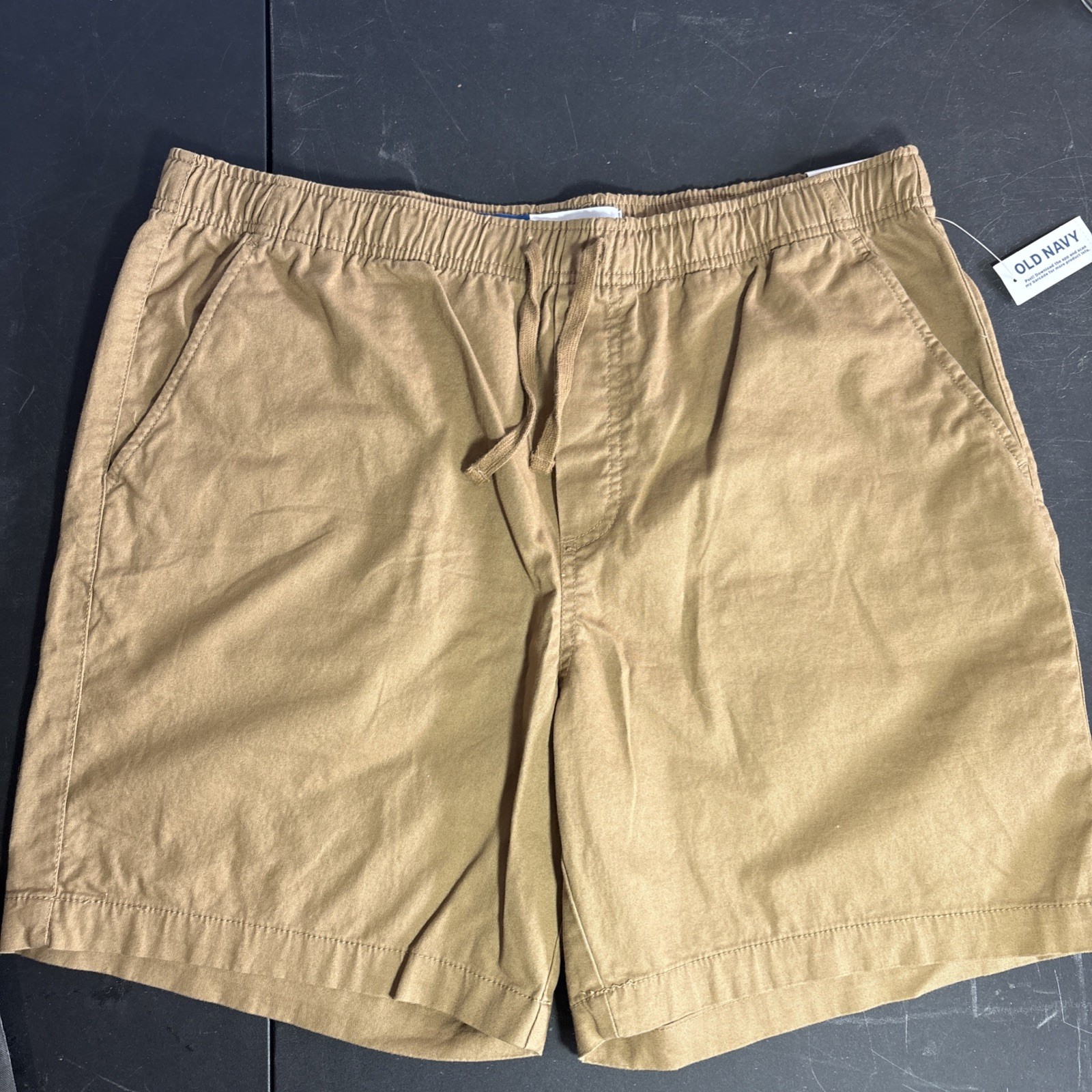 Old Navy Jogger Shorts Men’s M Medium Built-In Flex Khaki Beige Casual Cotton
