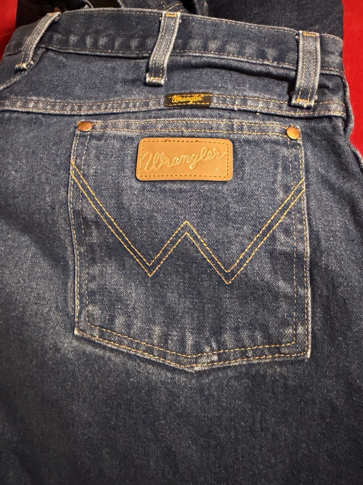 Wrangler Cowboy Cut Men’s Blue Dark Wash Denim Original Fit Jeans Zip – 2 pair