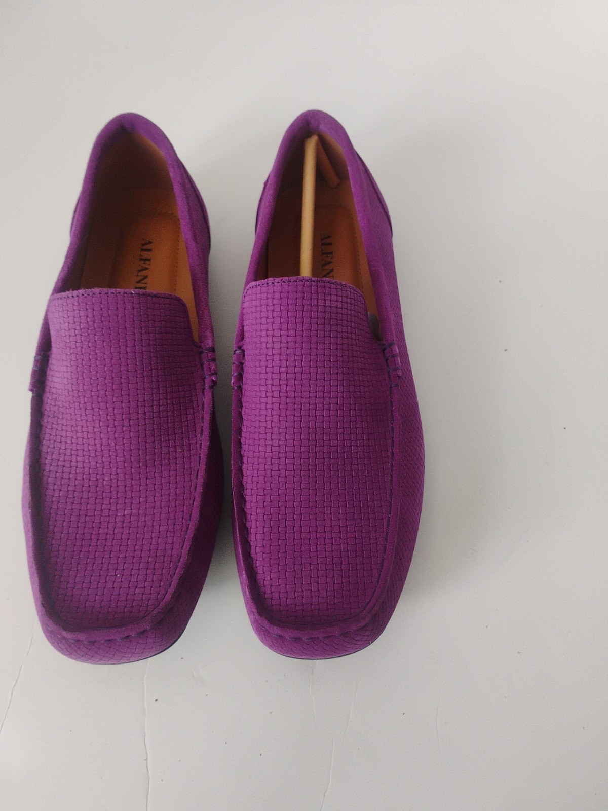 Alfani Men’s Kendric Suede Slip Ons Textured Plum Color Size 9.5 M- New In Box