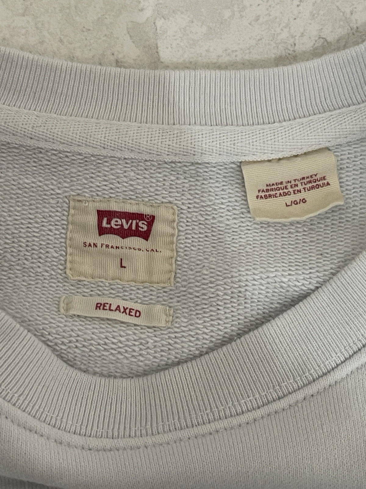 LEVI’S Womens Oversized Graphic Sweatshirt Jumper Large White Cotton