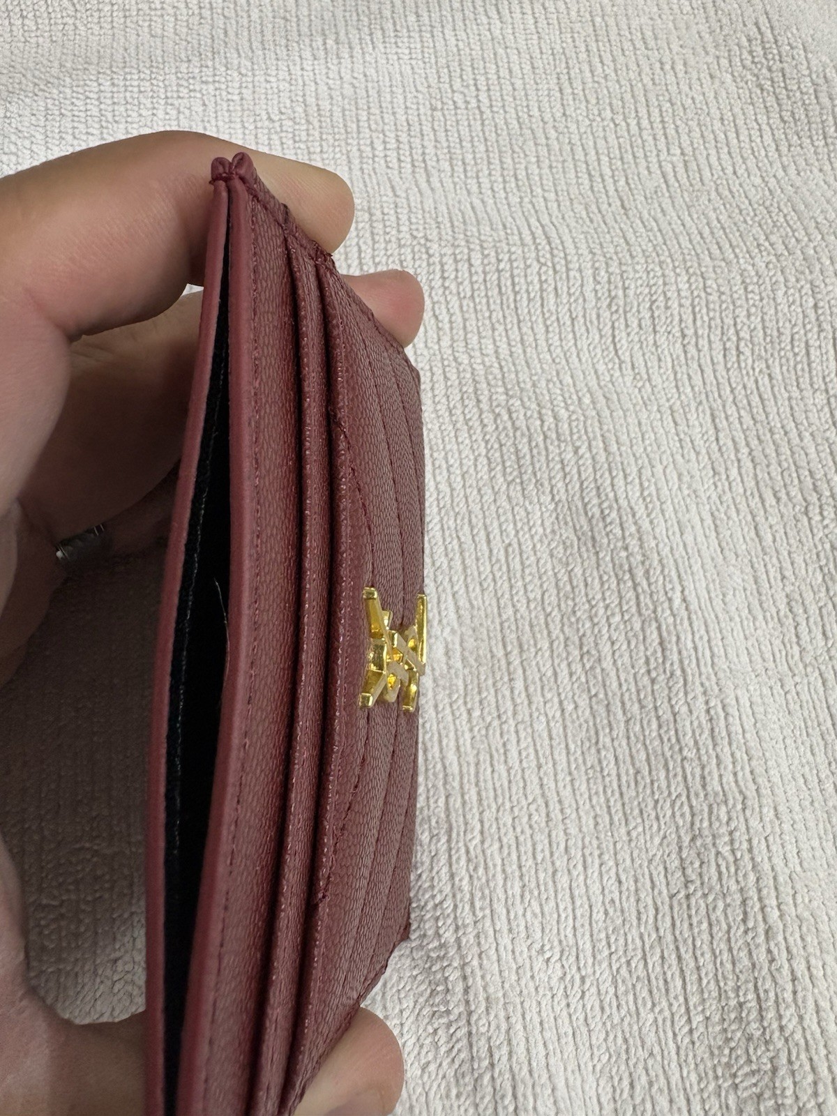 YSL Card holder Burgundy