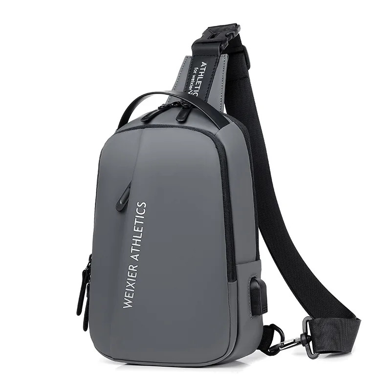 Durable Oxford Fabric Men’s Sling Bag Stylish Motorcycle Crossbody Chest Pack wi