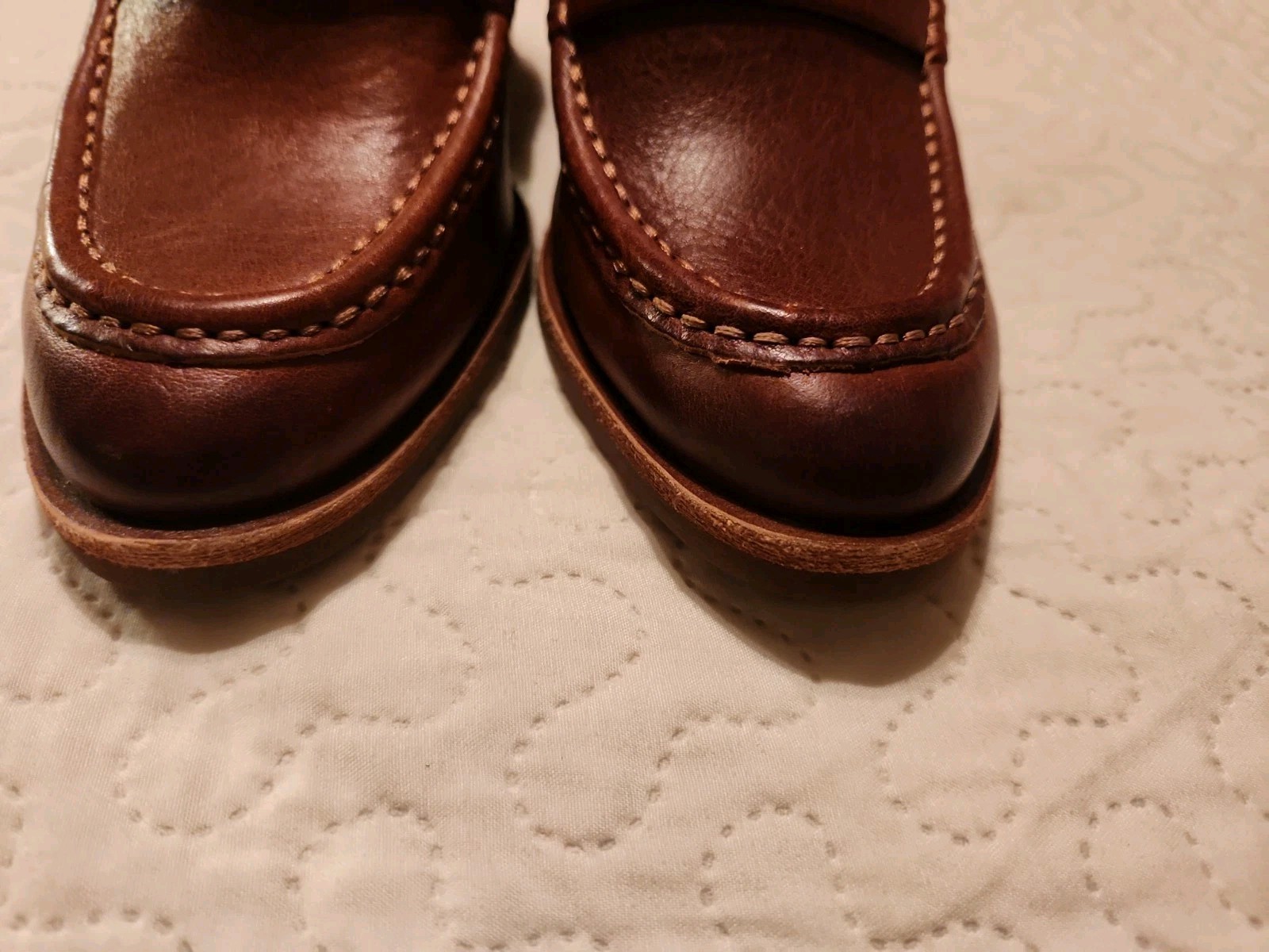 Kork-Ease Modeste Penny Loafer Leather Pumps Brown Block Heel Size 9M