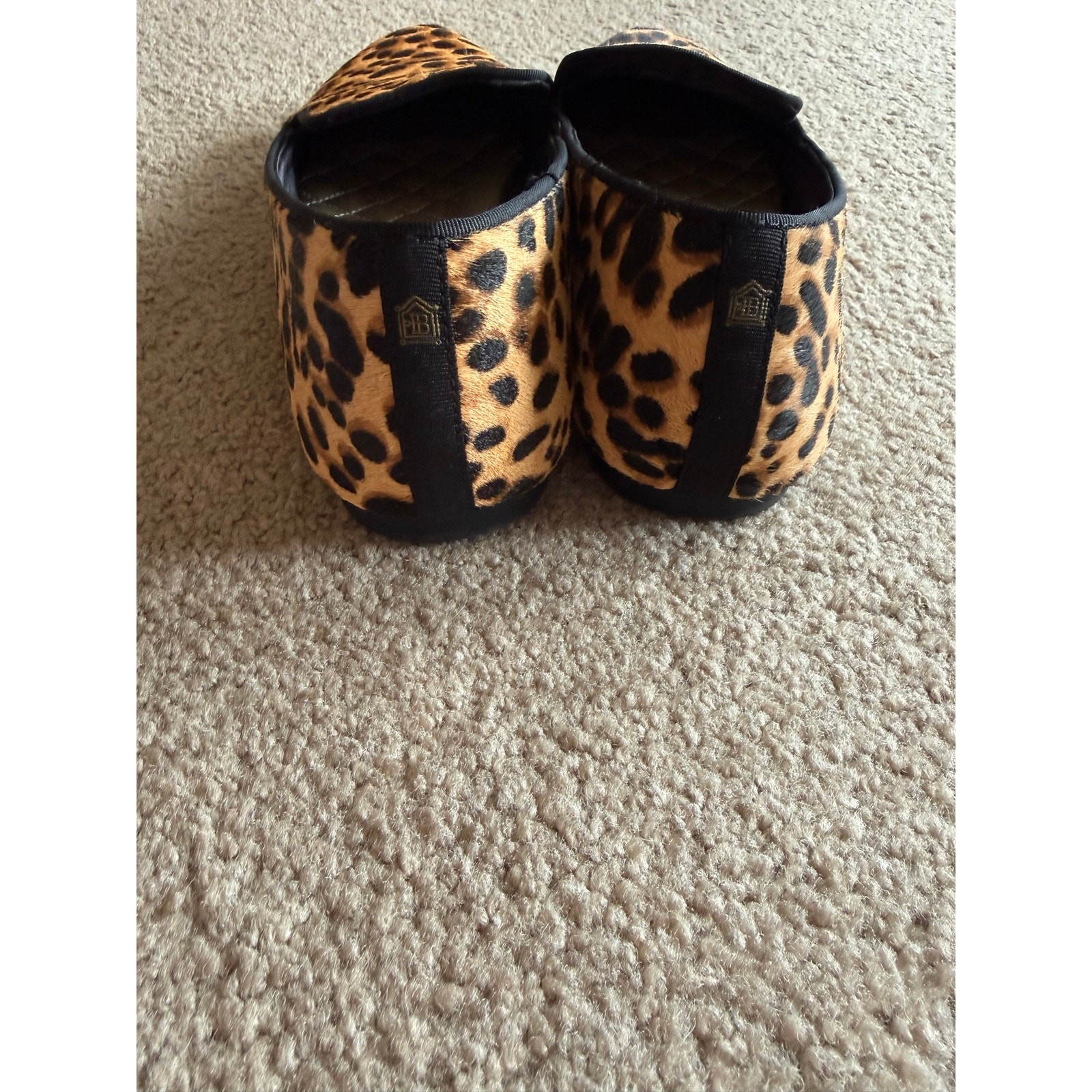 Birdies Starling Leopard Cheetah Print Calf Hair Designer Loafers Flats 8.5