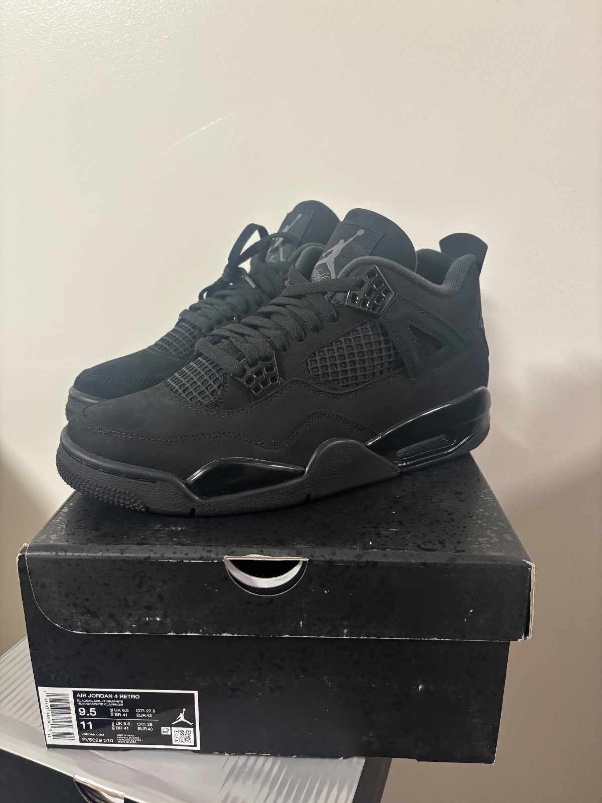 Air Jordan 4 “Black Cat” FV5029-010 Size 9 and 9.5 Brand New With Box