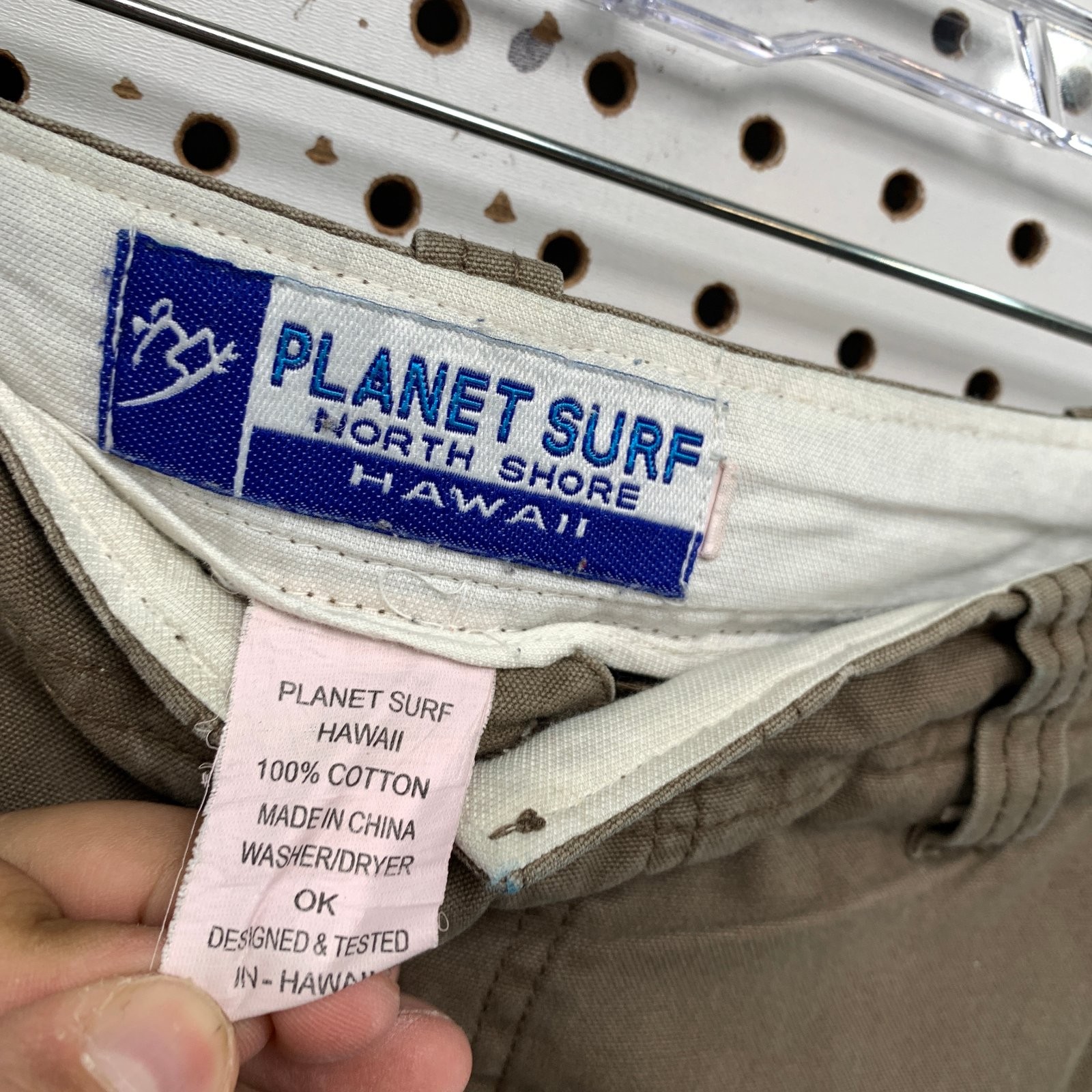 Vintage Planet Surf Cargo Khaki Shorts Mens 33×13 Surf Beach Brown Utility