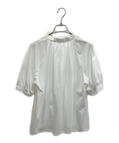 AMACA White Cotton Polyester Puff Sleeve Pullover T-Shirt L