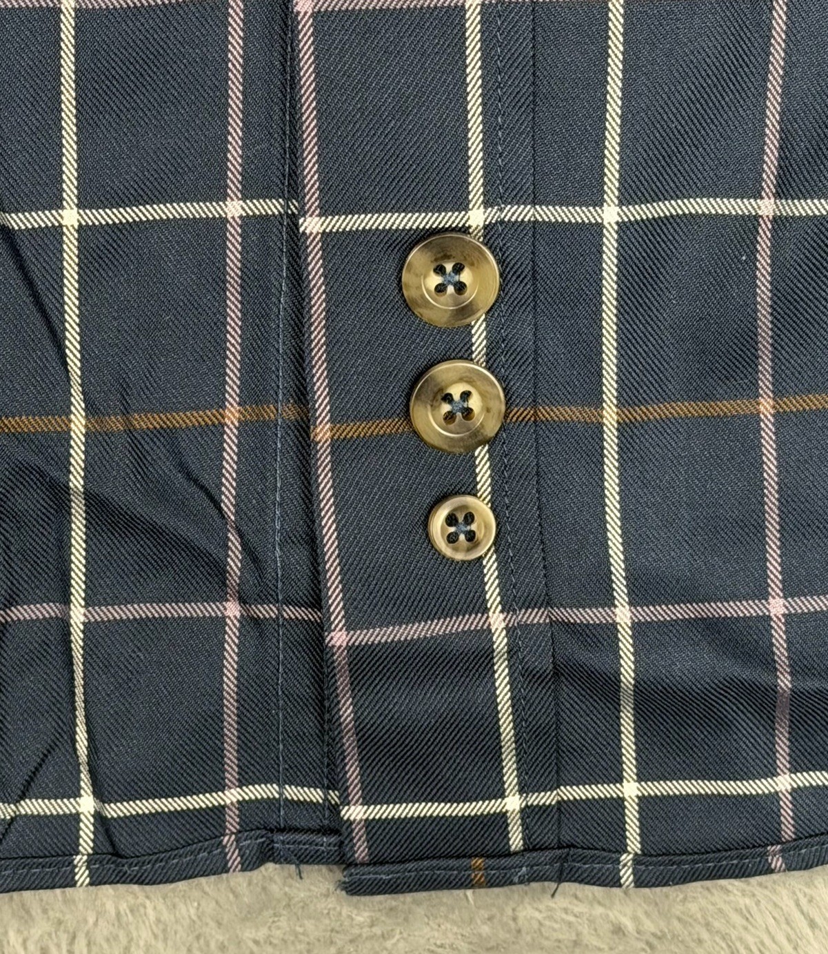 Cabelas Outfitter Series Shirt Mens 5XL Navy Windowpane Nanotex Button Down NEW
