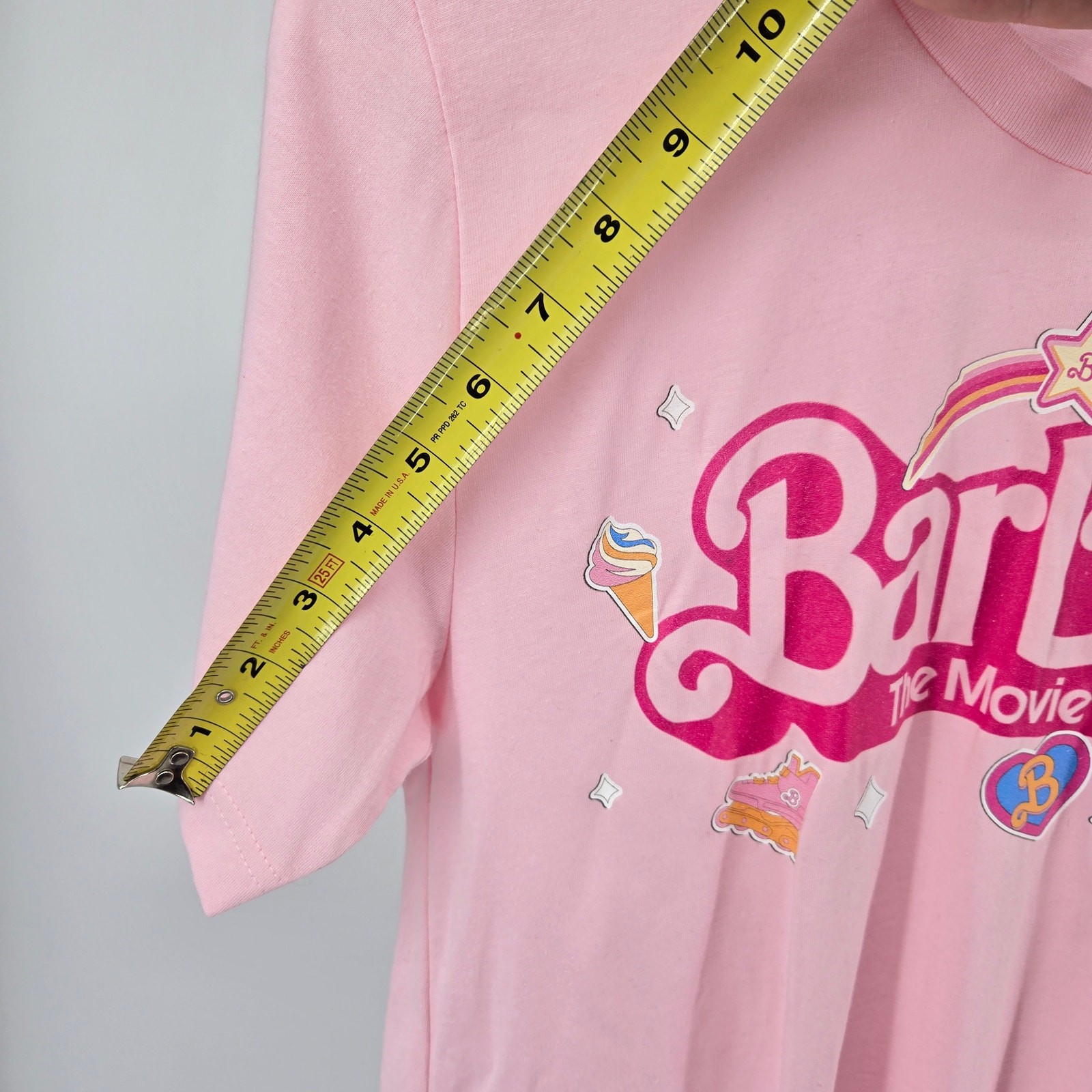 Bella + Canvas Womens Tshirt Pink Size Medium Barbie Movie Short Sleeve Preowned