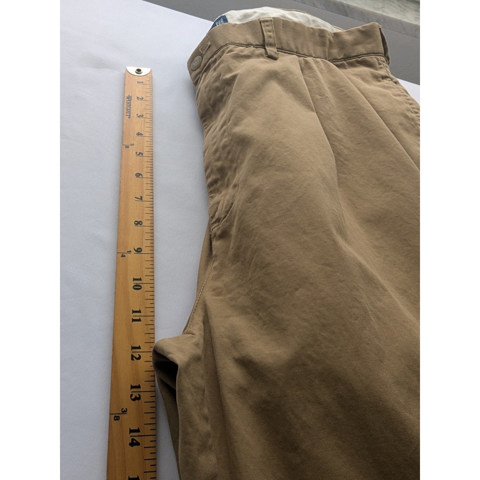 Vintage Polo Ralph Lauren Hammond Pant Mens 38×32 Khaki Tan Pleated Cuffed Chino