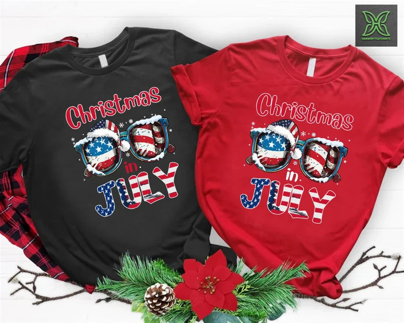 4th Of July Christmas Beach Comfort Tee