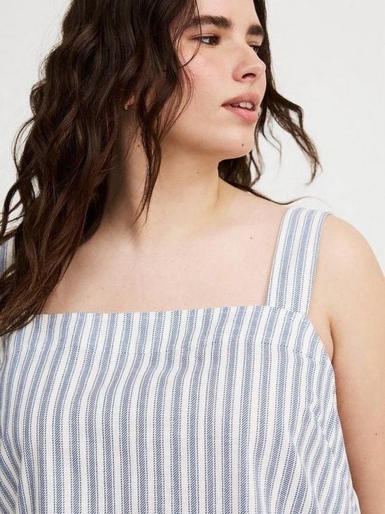 torrid Blue & White Striped Square Neck Tank