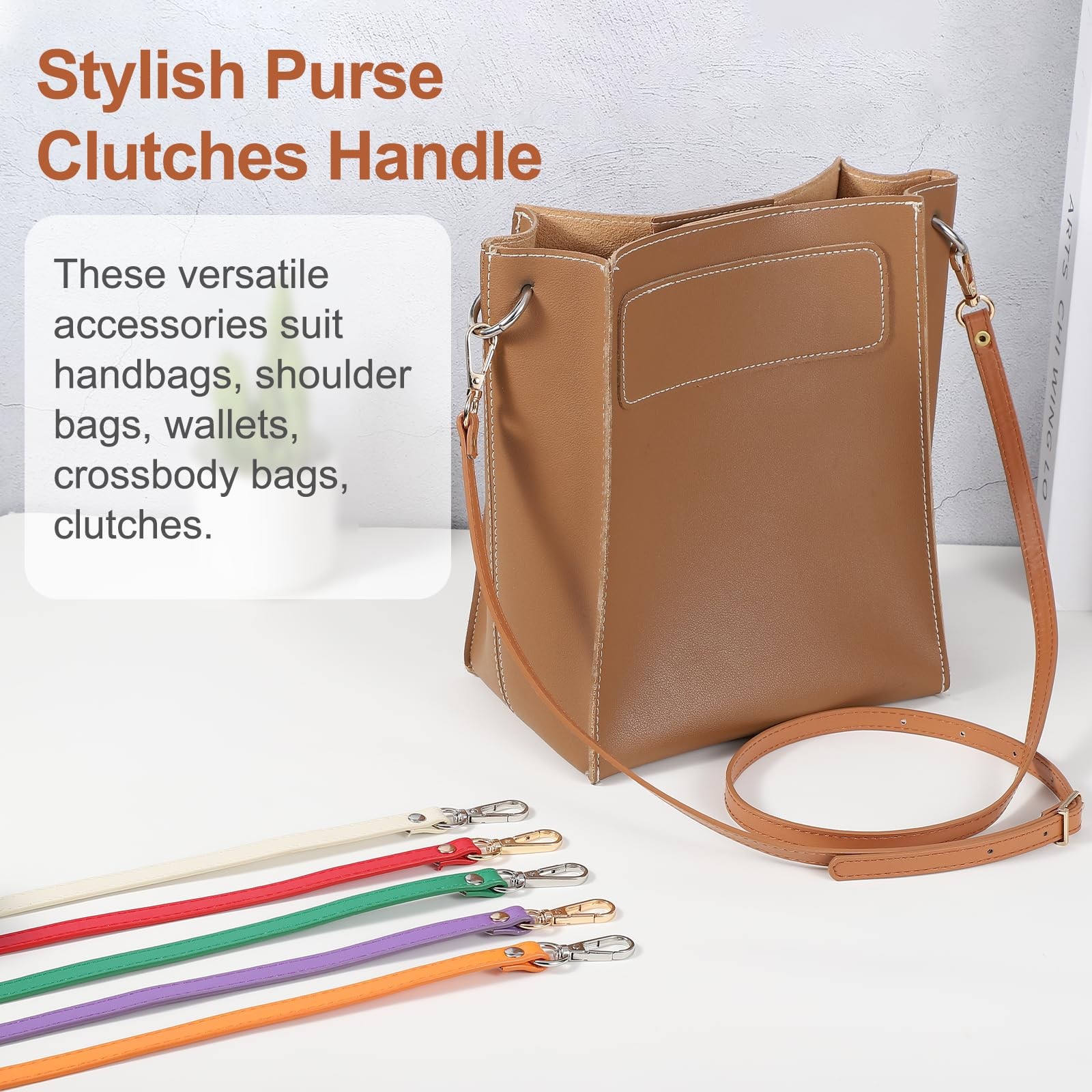 Leather Purse Strap Replacement, 47″ PU Adjustable Shoulder Crossbody Replace…